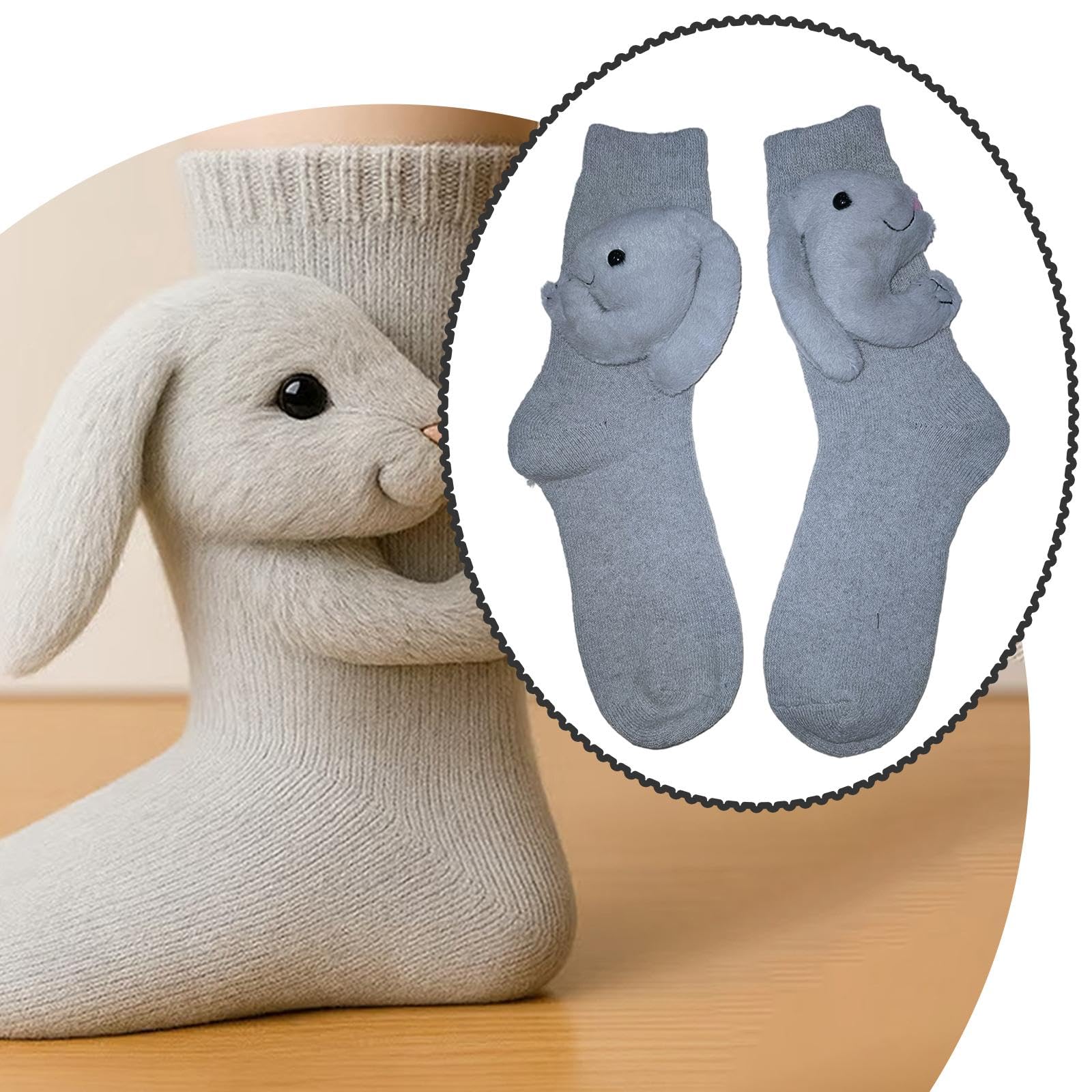Amagogo Chaussettes de Noël pour femmes, chaussettes animaux pour chambre, salon, maison