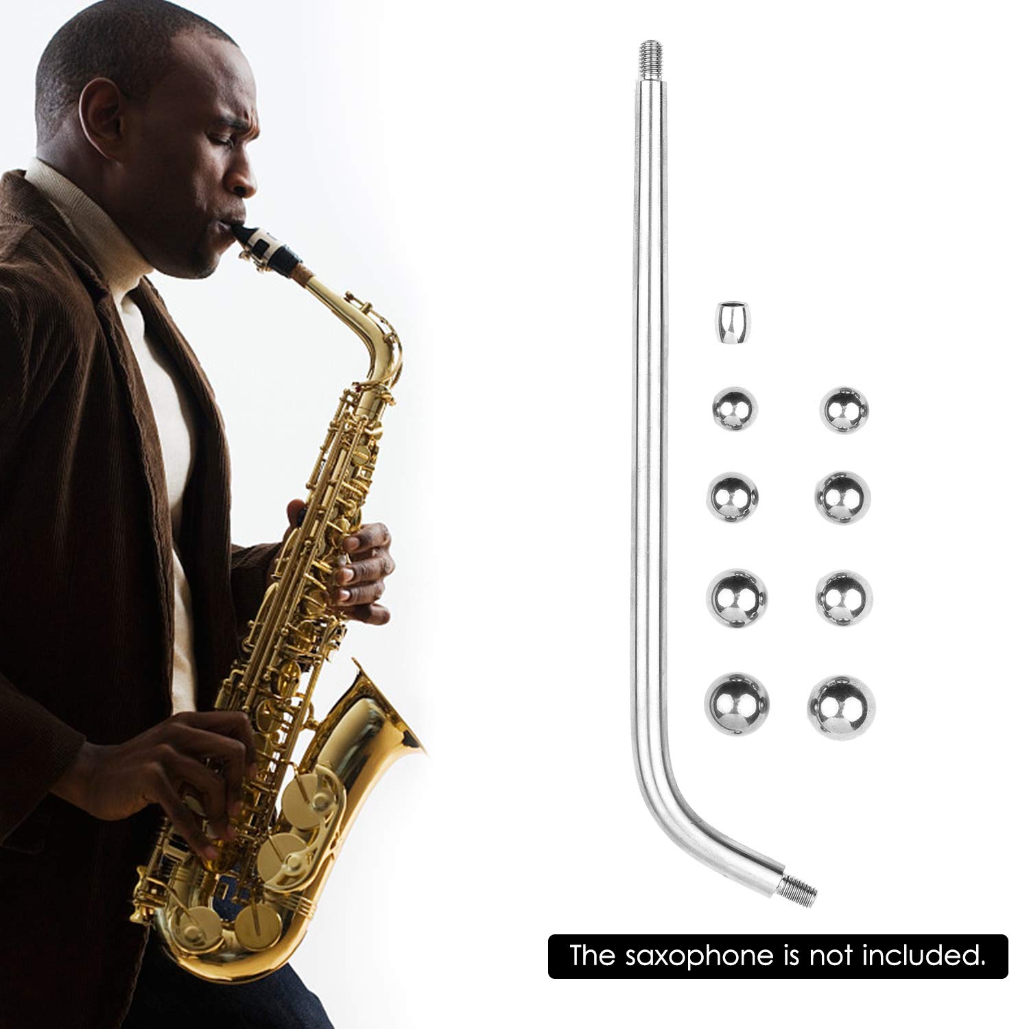 Ensemble d'outils de réparation de saxophone avec boule en métal + boule en métal + outil d'entretien pour saxophone alto/ténor instrument à vent