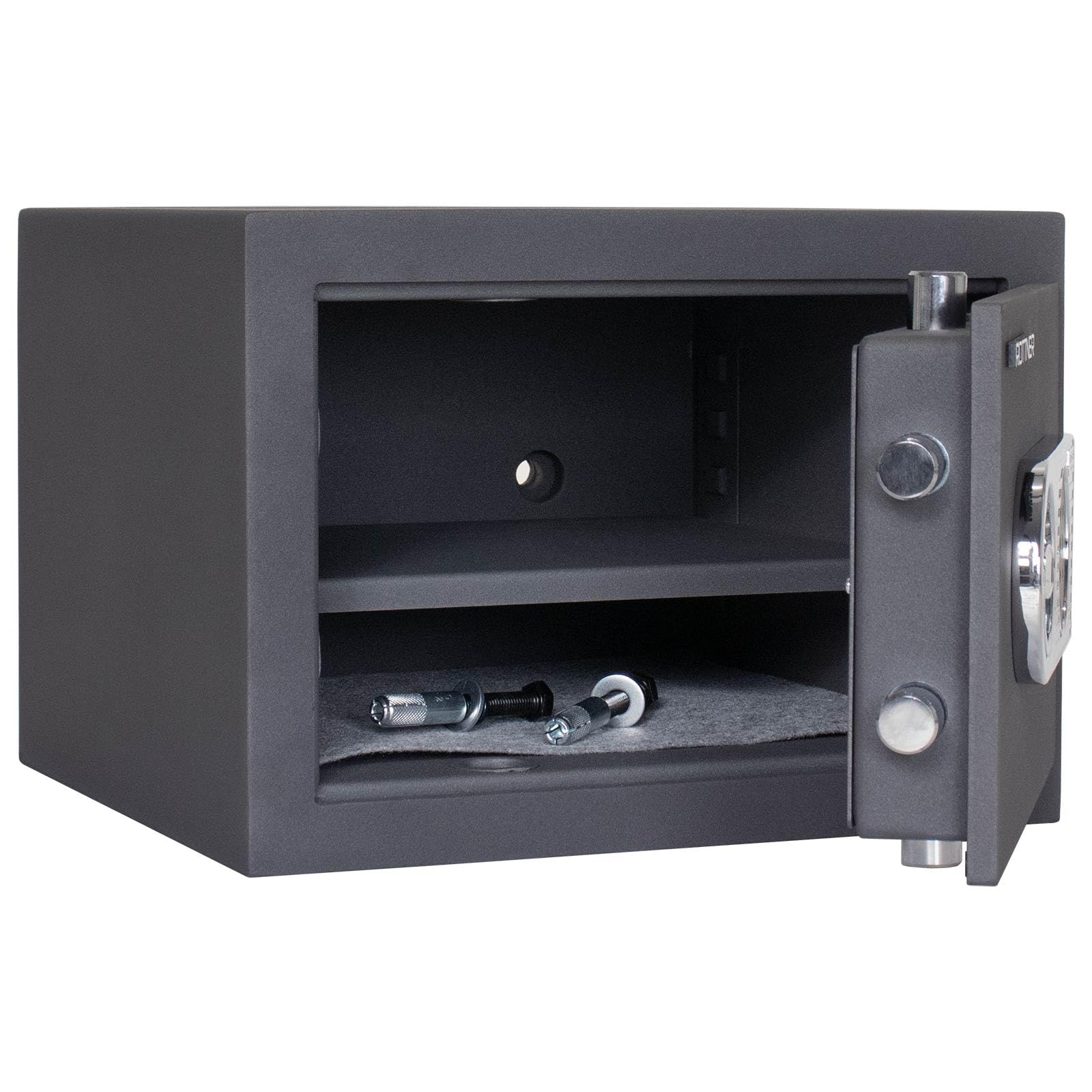 Rottner Toscana 40 EN1 Möbeltresor bohrgeschütztes Elektronikschloss leichter Feuerschutz HxBxT 300x420x390 mm 1 verstellbarer Fachboden Wertschutzschrank Befestigungsmaterial
