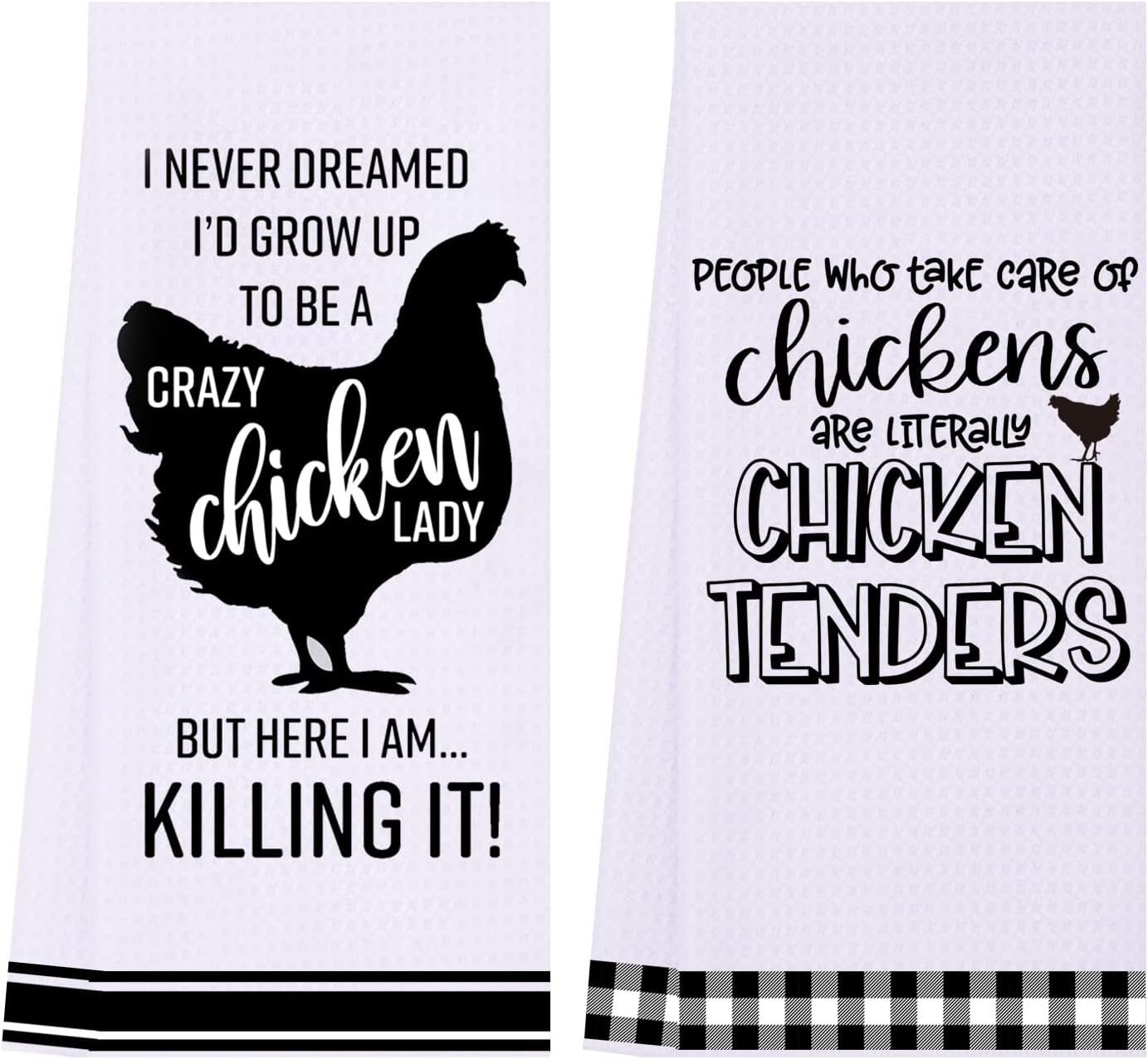 LXOMILL Funny Chicken Gifts, Crazy Chicken Lady Gifts, Funny Chicken Kitchen Towels for Women, Chicken Decor, Chicken Mom Gifts, Chicken Farmer Gift, Gag Birthday Gifts for Chicken Lovers