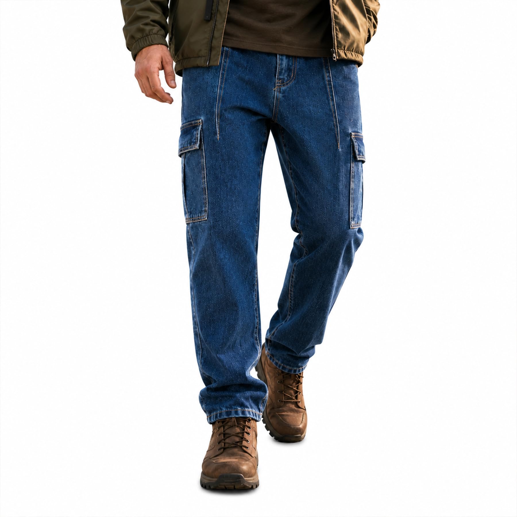 YOUTHUP Pantalon Homme Multipoches Coupe Droite Coton Ville | Coton doux coupe large poches multiples coutures renforcées tenue souple pour ville travail loisirs et sorties quotidiennes