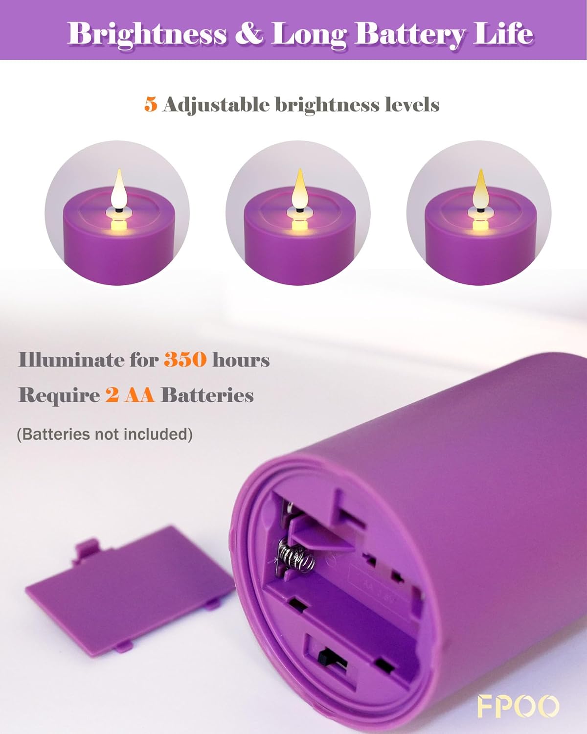 FPOO Advent Candles Battery Operated Set of 4, Flameless Candles with Remote Timer for Advent Wreath Church Décor (3‘’x 5‘’)