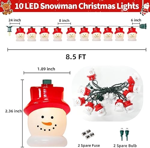 Miniatura 9 de Luces de decoración para árbol de Navidad, 8.5 pies de cadena de luces de caramelo con 10 bombillas de caramelo, adornos de Navidad para interiores,
