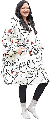 Miniatura 4 de Catalonia Sudadera con capucha de gran tamaño con estampado de cara abstracta, sudadera gigante de sherpa para adultos, hombres, mujeres,