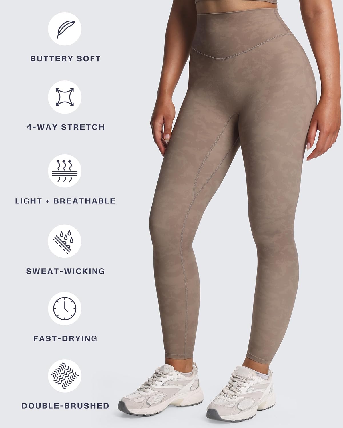 Aoxjox High Waisted Workout Leggings for Women Tummy Control Buttery Soft Yoga Metamorph Deep V Pants 26" - Image 6