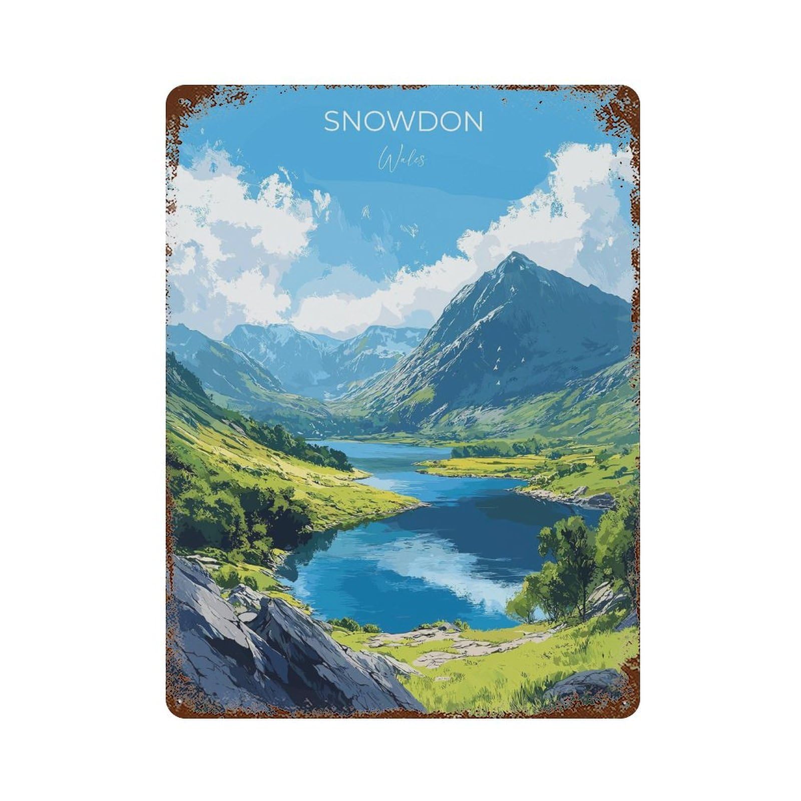 xiaoxiaoshen Snowdon Travel Wales Welsh Snowdonia Lovers Gift Wall Decor Art Metal Tin Poster Modern Home Decor Art Home Bar Shop Decorations Vintage Sign 40x30cm