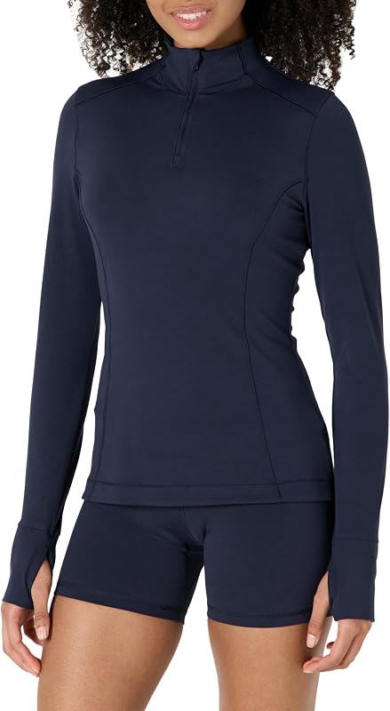Amazon Essentials Technique Long Sleeve Pullover Jacket in FormFlex Very Soft, Quarter Zip, Slim Fit for Women