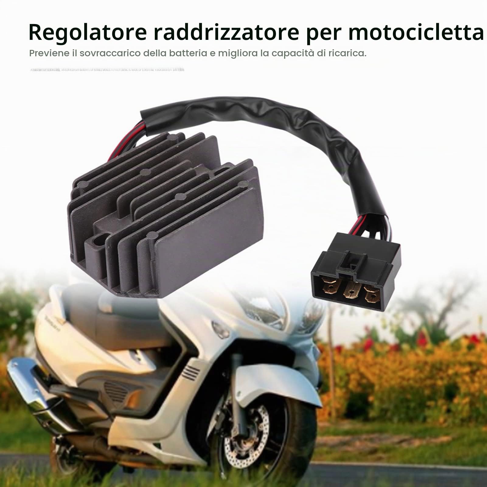 Fydun Regolatore di Tensione Moto, Nero Raddrizzatore del Regolatore di Tensione Lega di Alluminio per Burgman AN250 1998-2002 AN400 1999-2002
