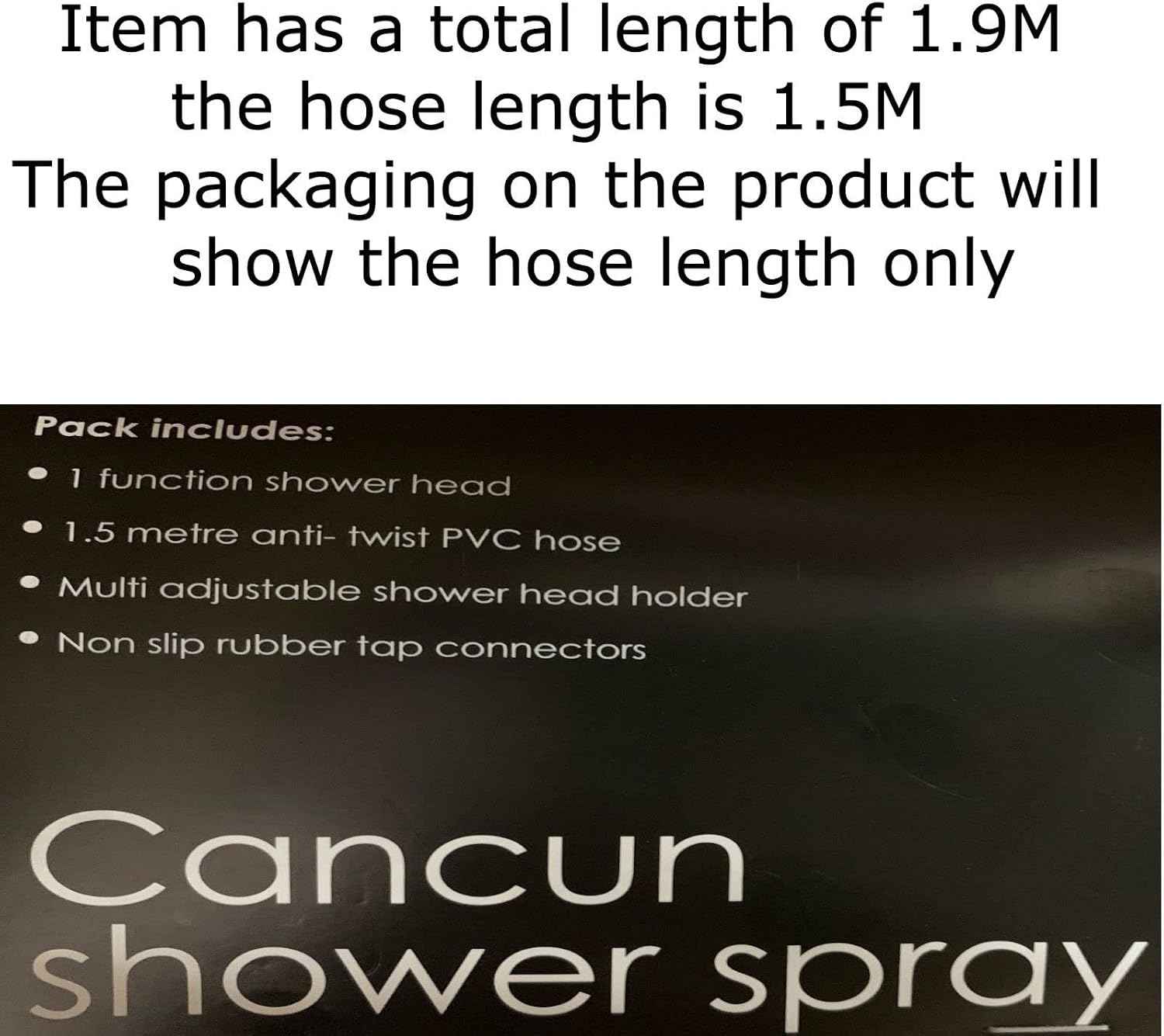 Khanary Portable Double Tap Push On Hand Held Shower Head & Hose Bath Sink Hairdresser Pet Hose Fitting 1.9 Meter - Image 3