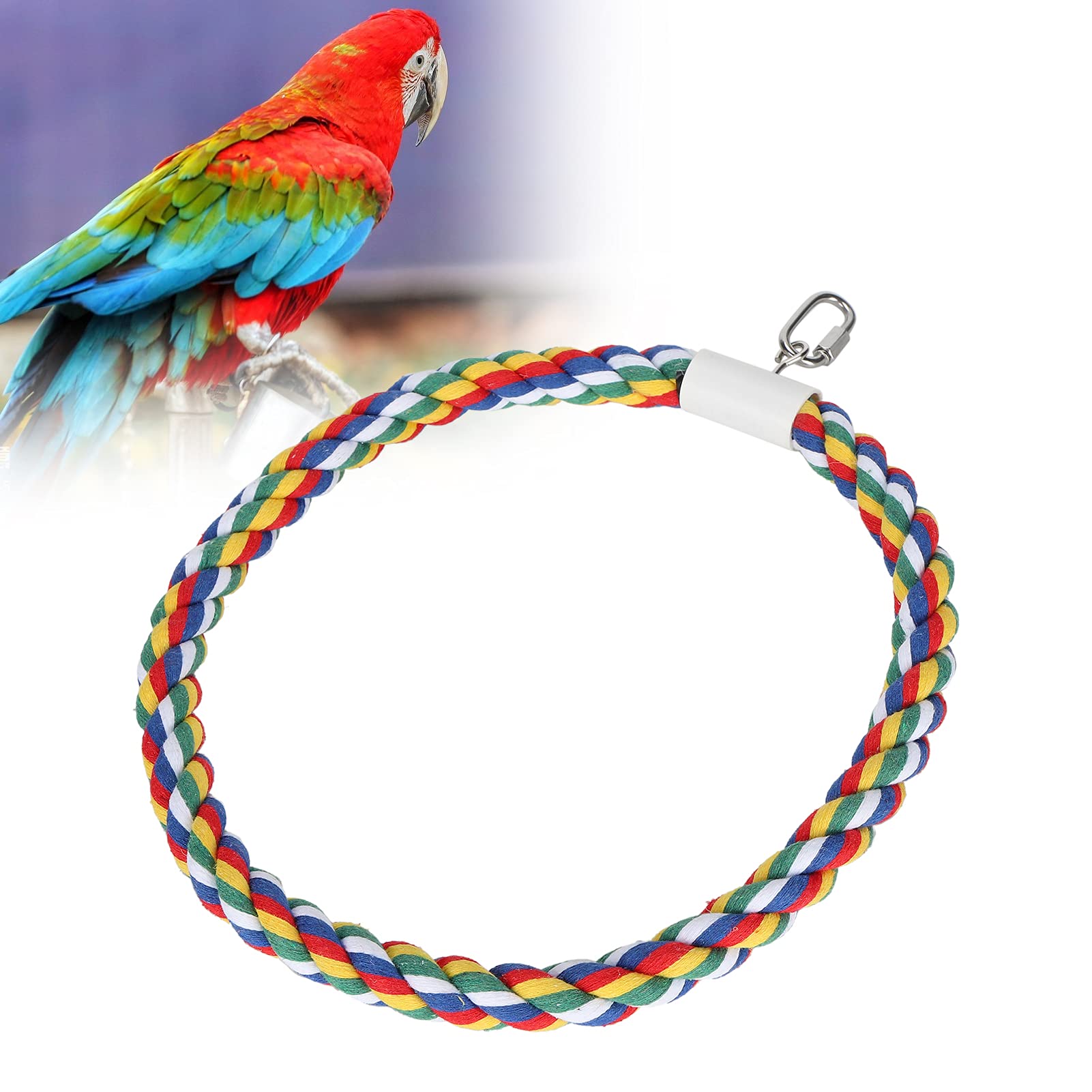 Perche D'oiseau, Anneau de Balançoire de Corde de Coton pour Animaux de Compagnie Perroquet Jouet Perroquet Jouet Corde de Coton Balançoire Anneau Debout pour Petit et Moyen Perroquet