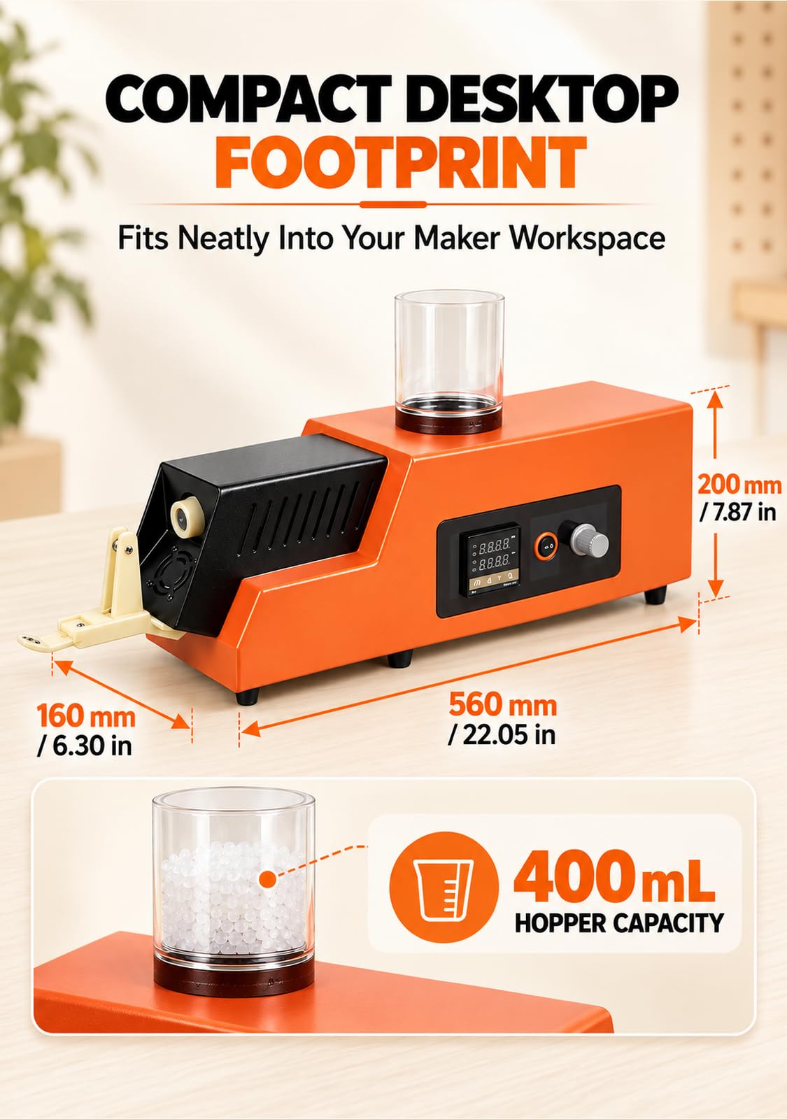 Machine de Recyclage de Filament 3D & Bobineuse, Démarre avec 40g Extruder