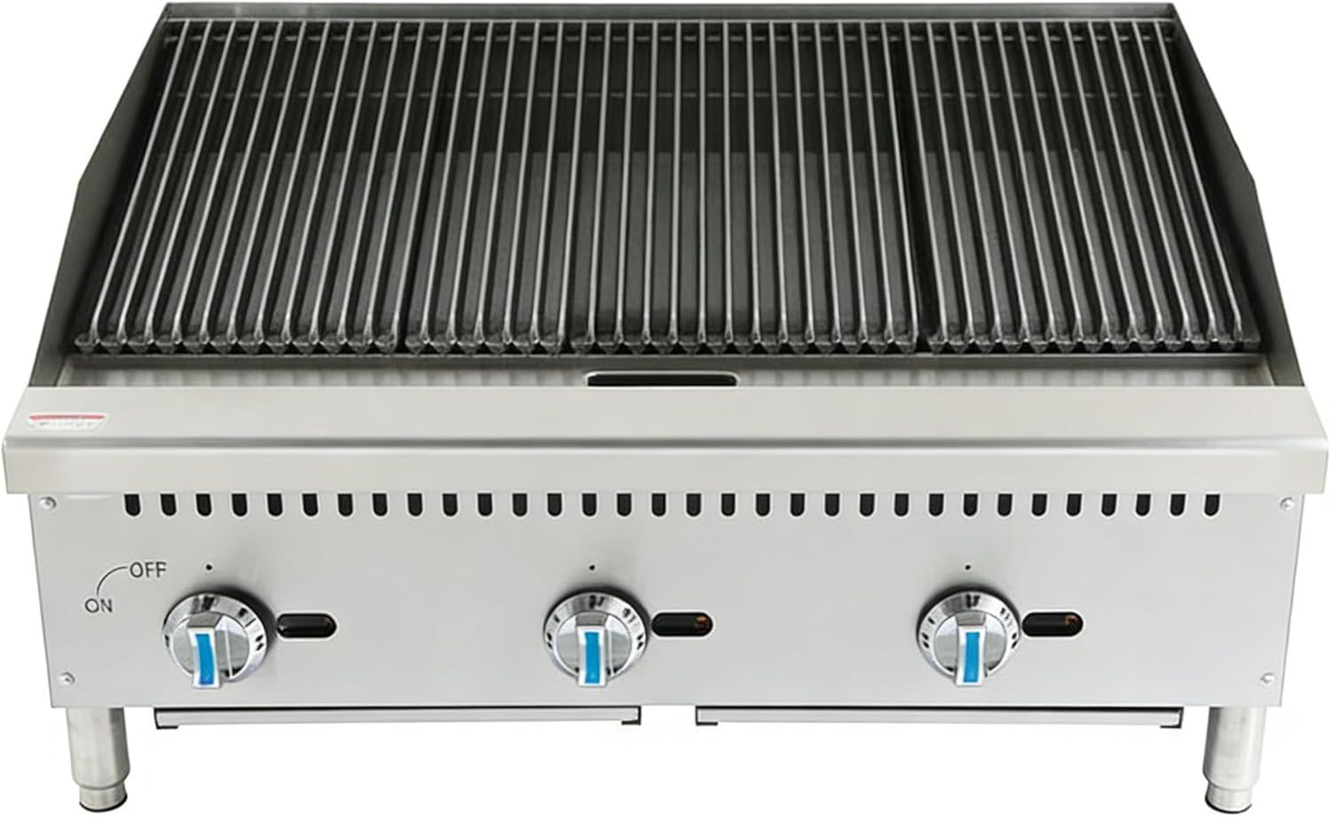 36’’Commercial Countertop Natural Gas(NG)/Propane Charboiler,Countertop Charboiler,Durable Cast Iron Grates, Restaurant BBQ Grill,3x35,000BTU,3 Burners,Equipped With Universal Wheels,Restaurants