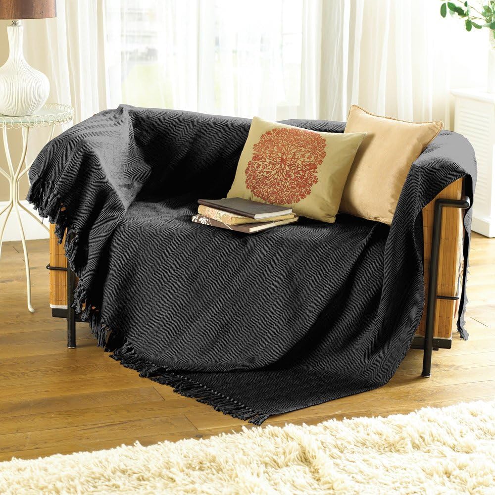 Large Black Sofa Throw Home & Kitchen