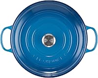 Vista 50 de Le Creuset Signature Cacerola de hierro fundido esmaltado, 3.5 cuartos de galón, color naranja (Flame)