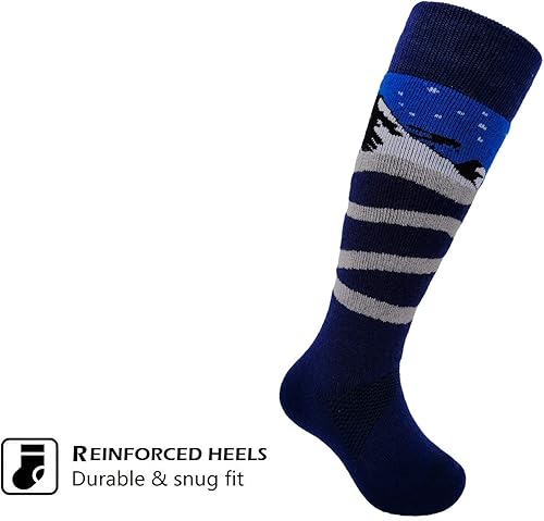 Miniatura 5 de HIGHCAMP 2 Pairs Kids Merino Wool Ski Snowboard Socks Boy Girl Toddler Winter Snow Socks