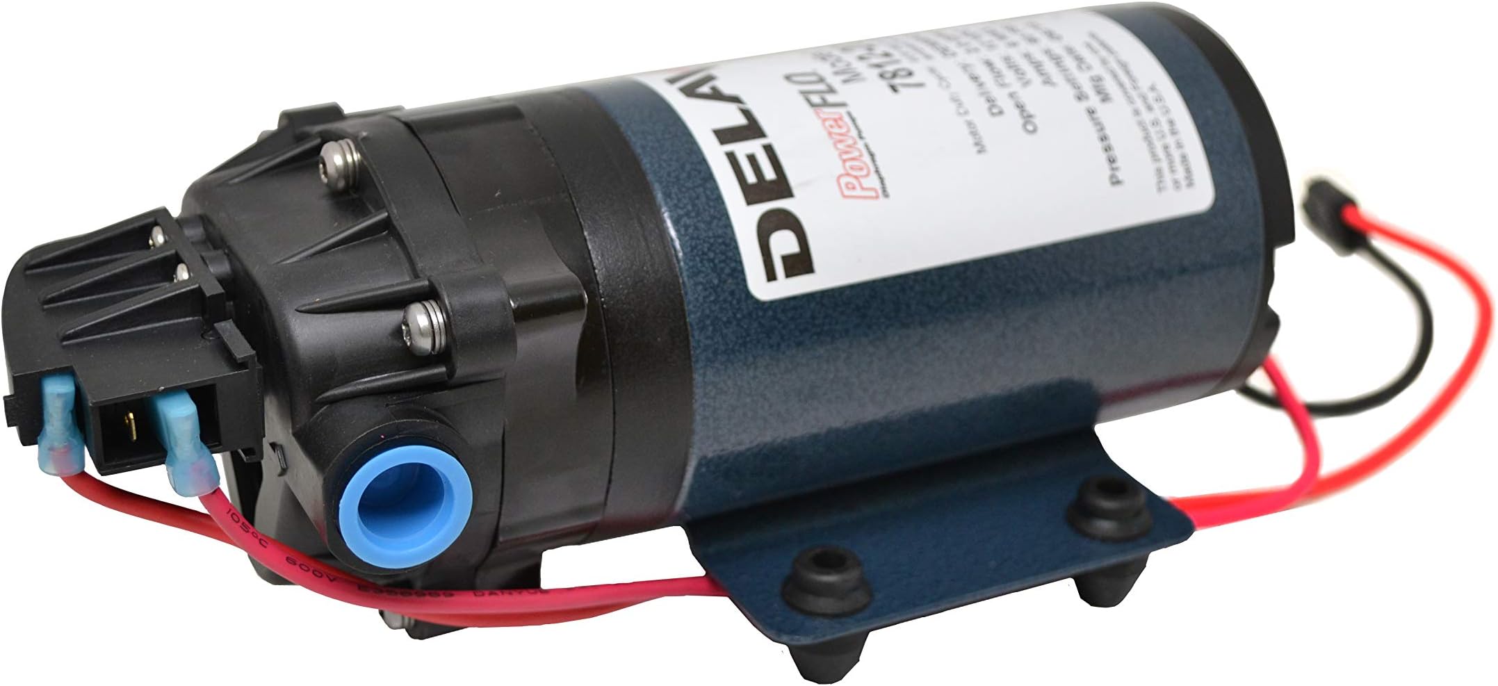 Delavan7812-201 Power Flo 2.0GPM, 60 PSI 12V Diaphragm Pump-3/8 Connection, Black
