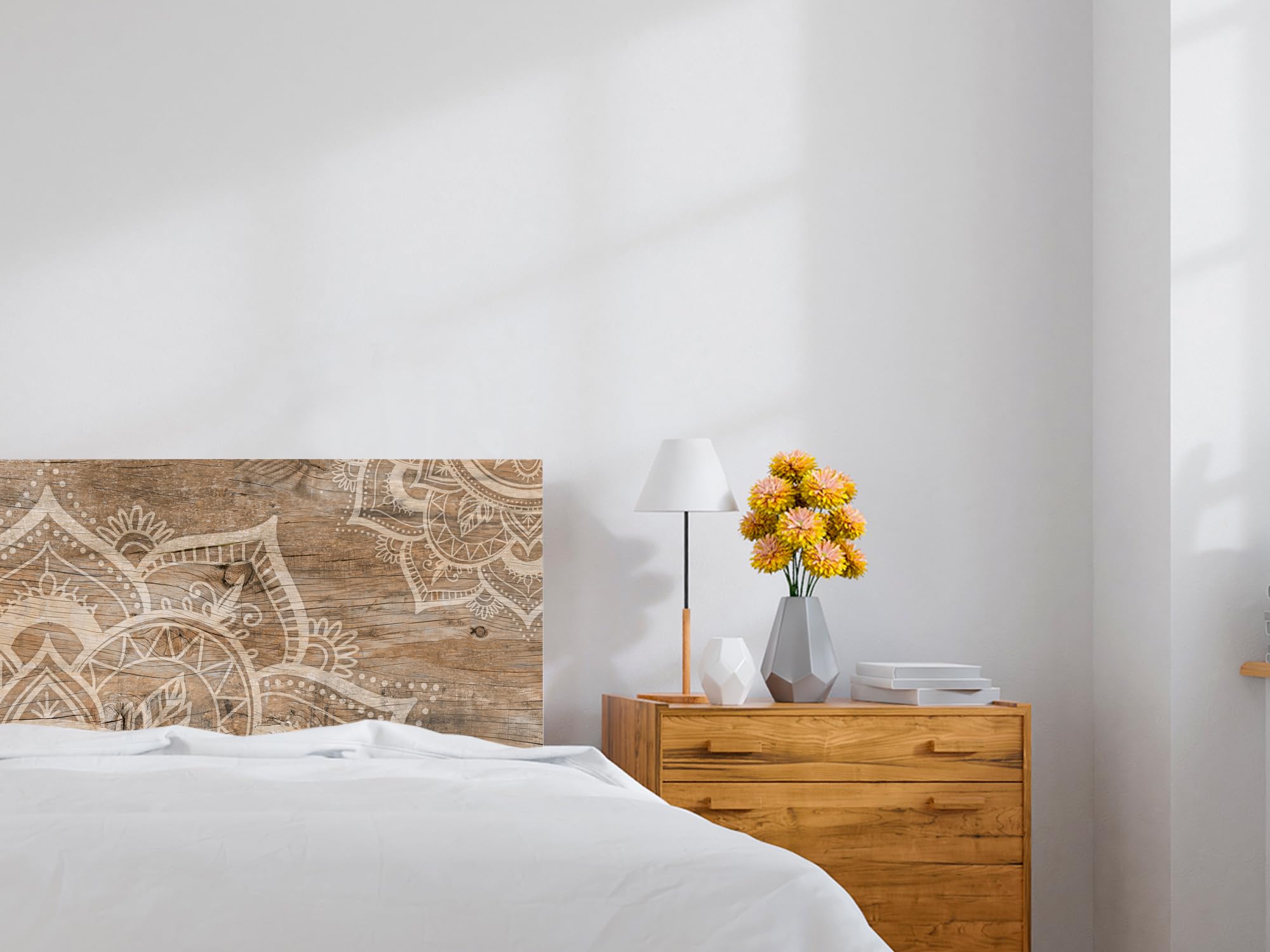 Oedim Testiere per letto in PVC effetto legno, Mandala_H132 diverse misure, leggero, elegante, robusto ed economico (Legno chiaro, Mandala_H132, 150 x 60 cm)