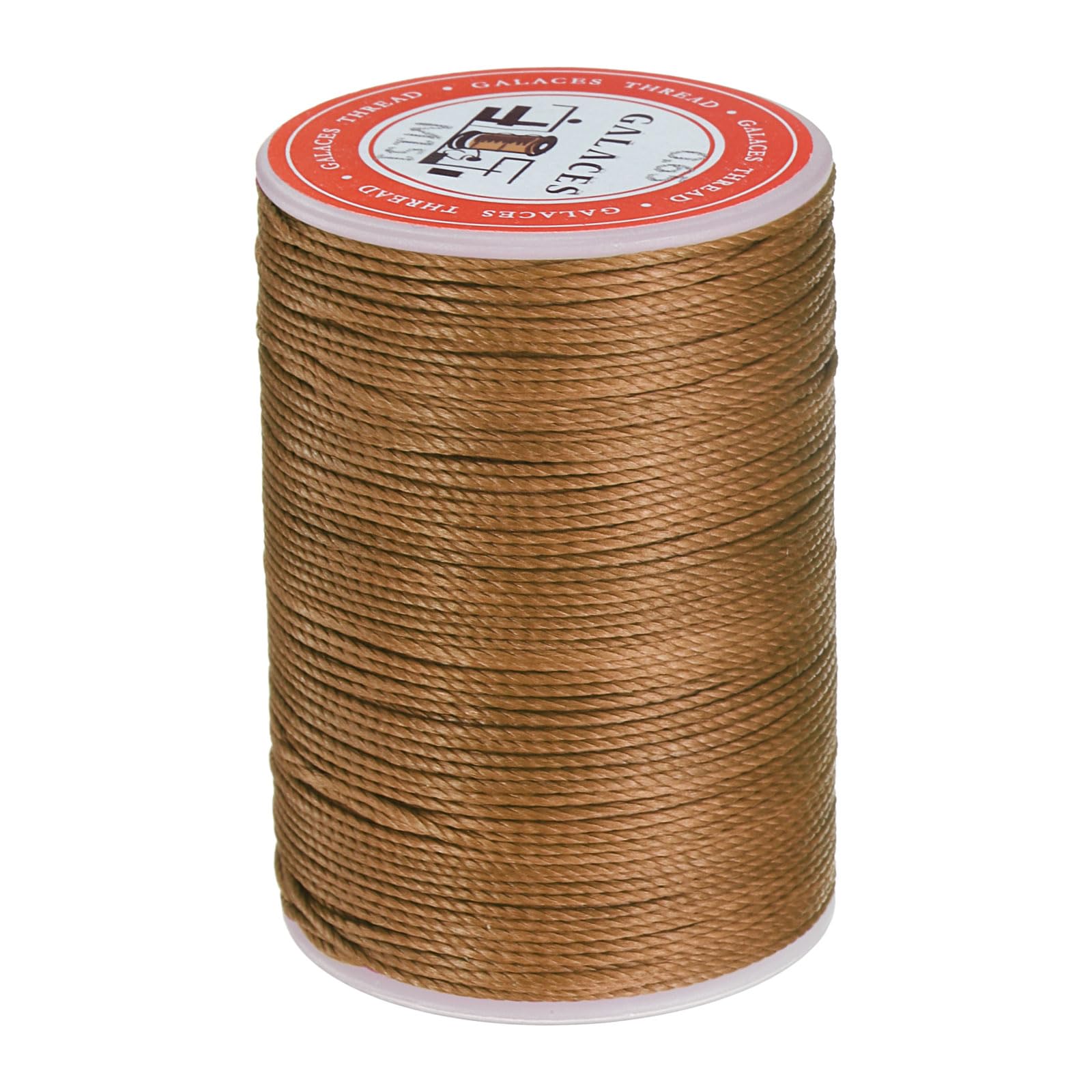 sourcing map 85 m/93 Yards Round Leather Sewing Waxed Thread Saddle Brown