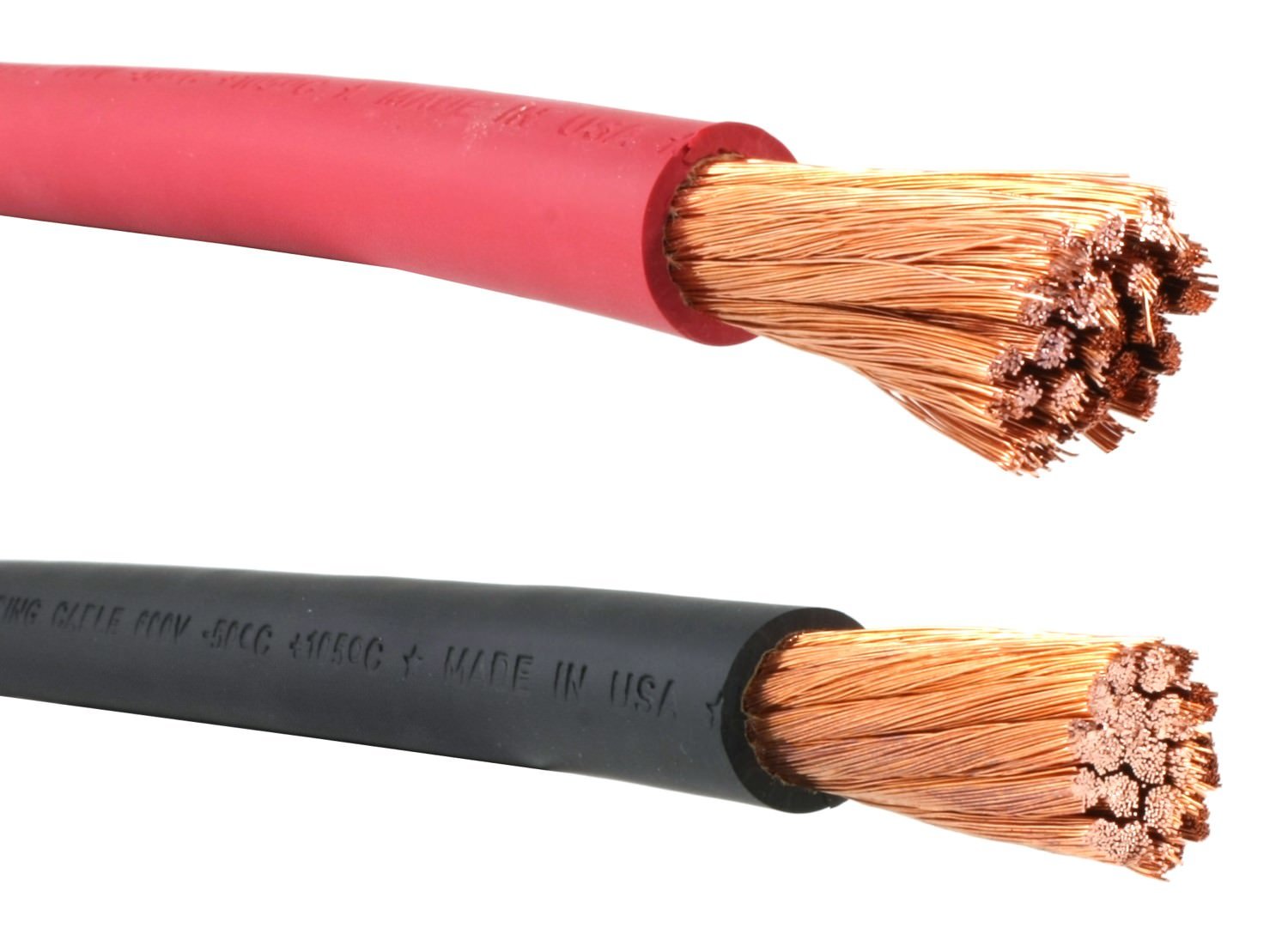 3/0 Gauge AWG - Flex-A-Prene® - Welding/Battery Cable - Black & Red - 600 V - Made in USA (10 FEET OF EACH COLOR)