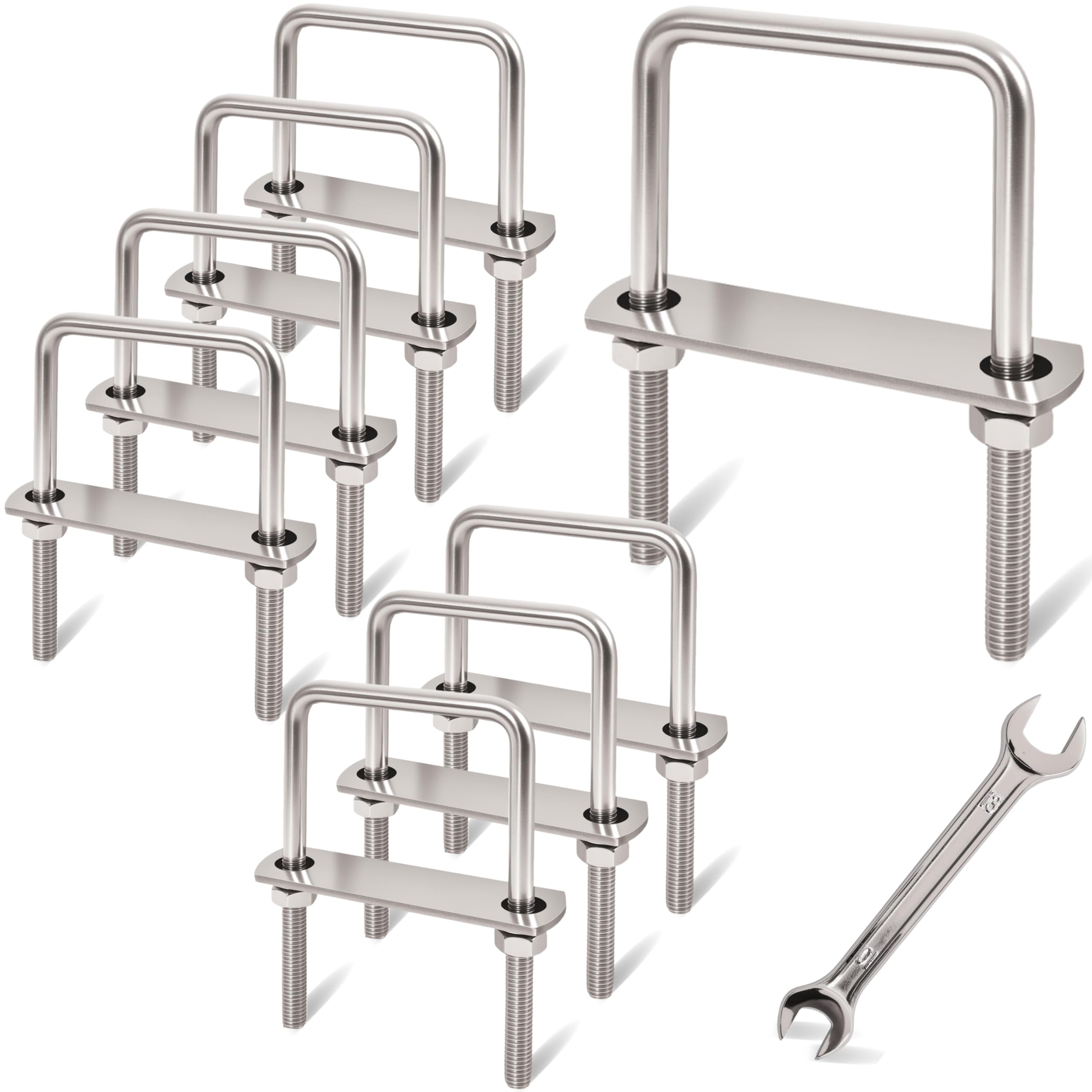 M8 Stainless Steel U-Bolts - 4 Pack -12