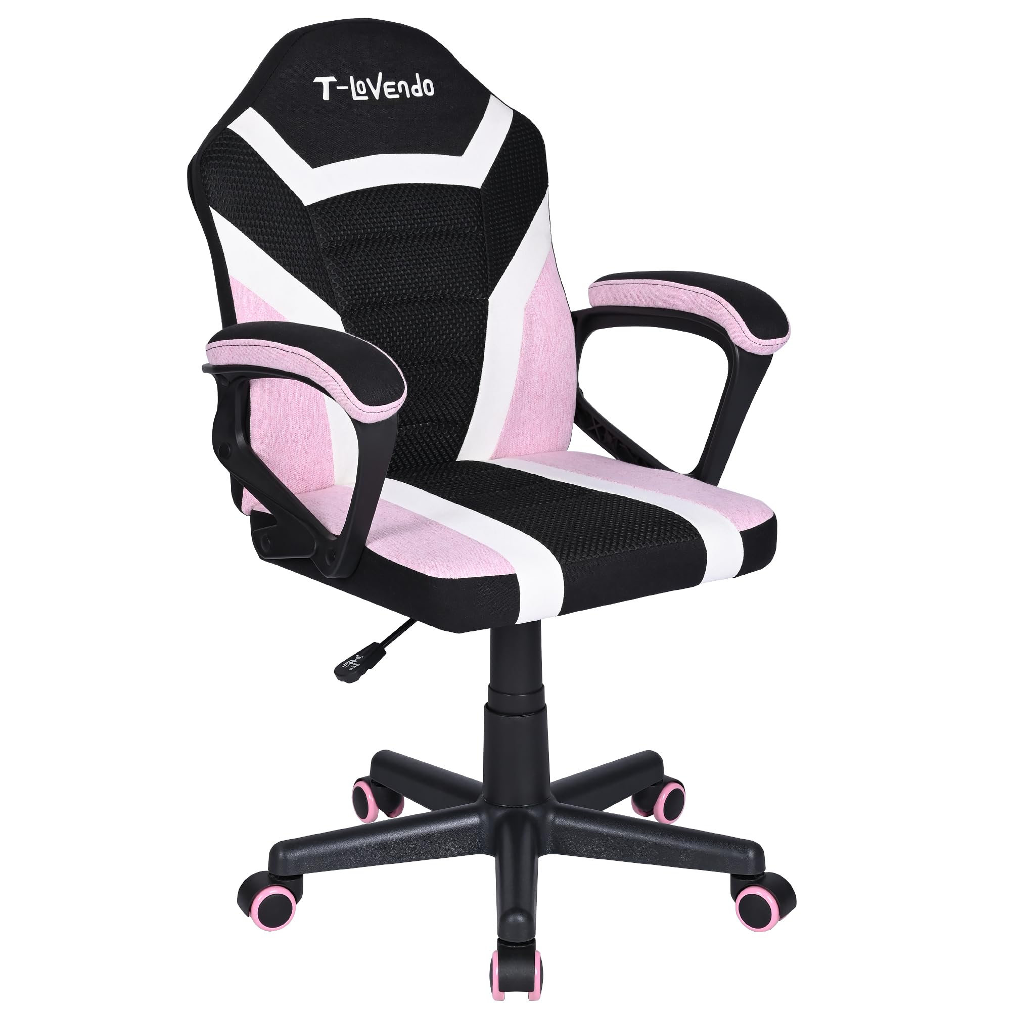 Silla Gaming u Oficina niños Infantil de Tela giratoria ergonómica Estudio o Escritorio con Ruedas Brazos diseño Moderno sillón Gamer Ordenador Videojuegos