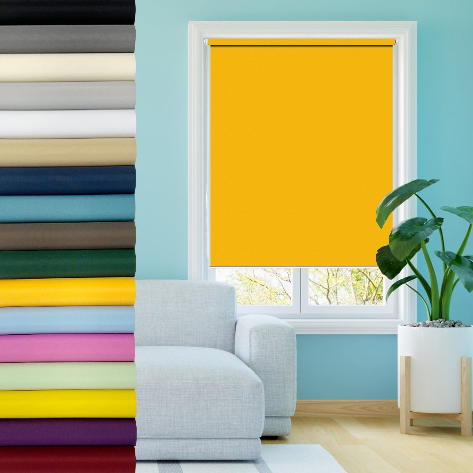 Store occultant anti-chaleur 45x100 cm orange contre vis-à-vis et soleil