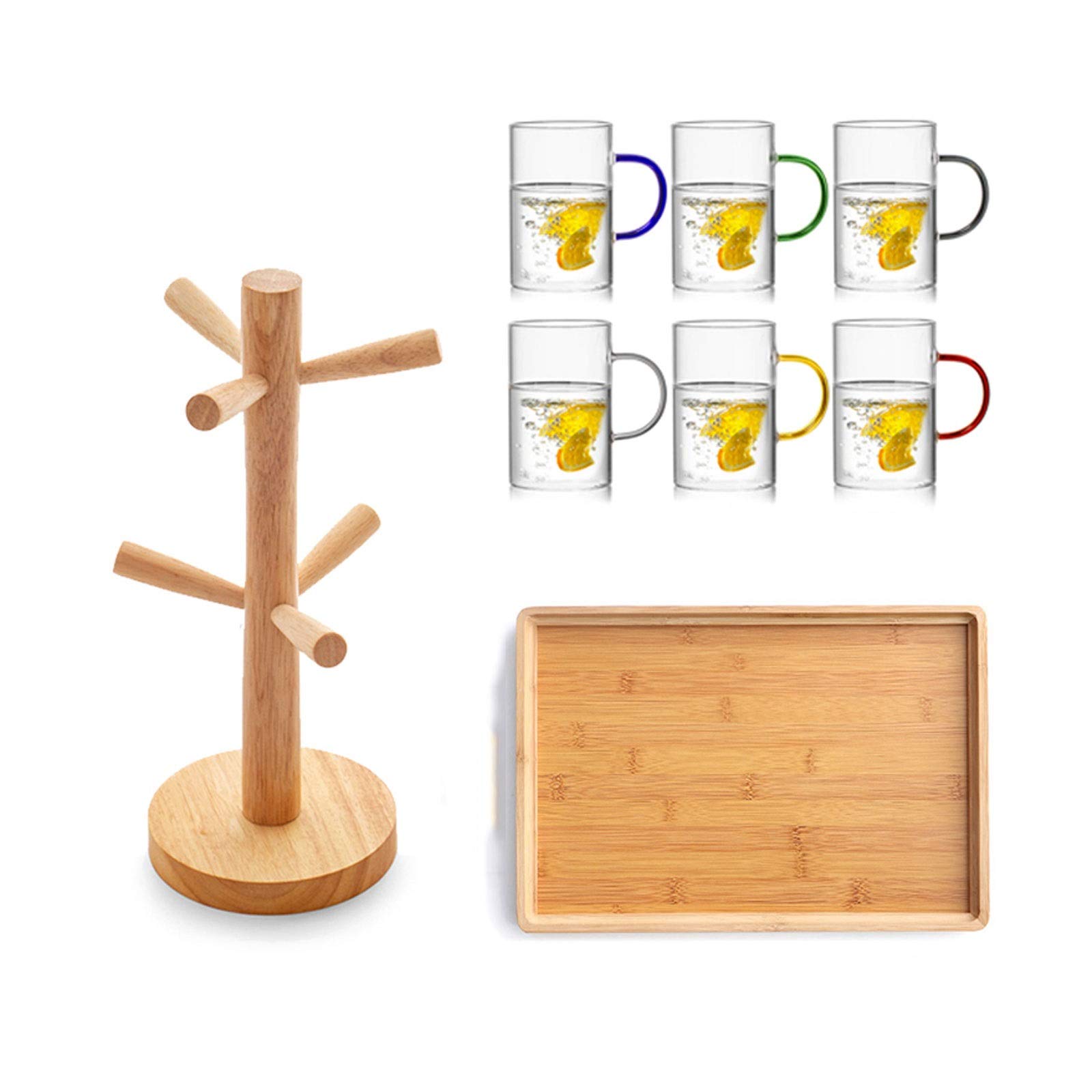 Szklane kubki do piwa zestaw 6 sztuk, szklane kubki z uchwytem 450 ml, duże szklanki do piwa do zamrażarki, kubki do piwa szklanki do picia 450 ml, szklane kubki z półką szklanki do picia (kolor: złoty)