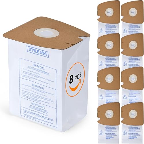 Paquete de 8 bolsas de vacío estilo MM para aspiradoras Eureka Mighty Mite 3670 y 3680  Reemplaza piezas 60295, 60295A, 60295B, 60295C, 60296 y
