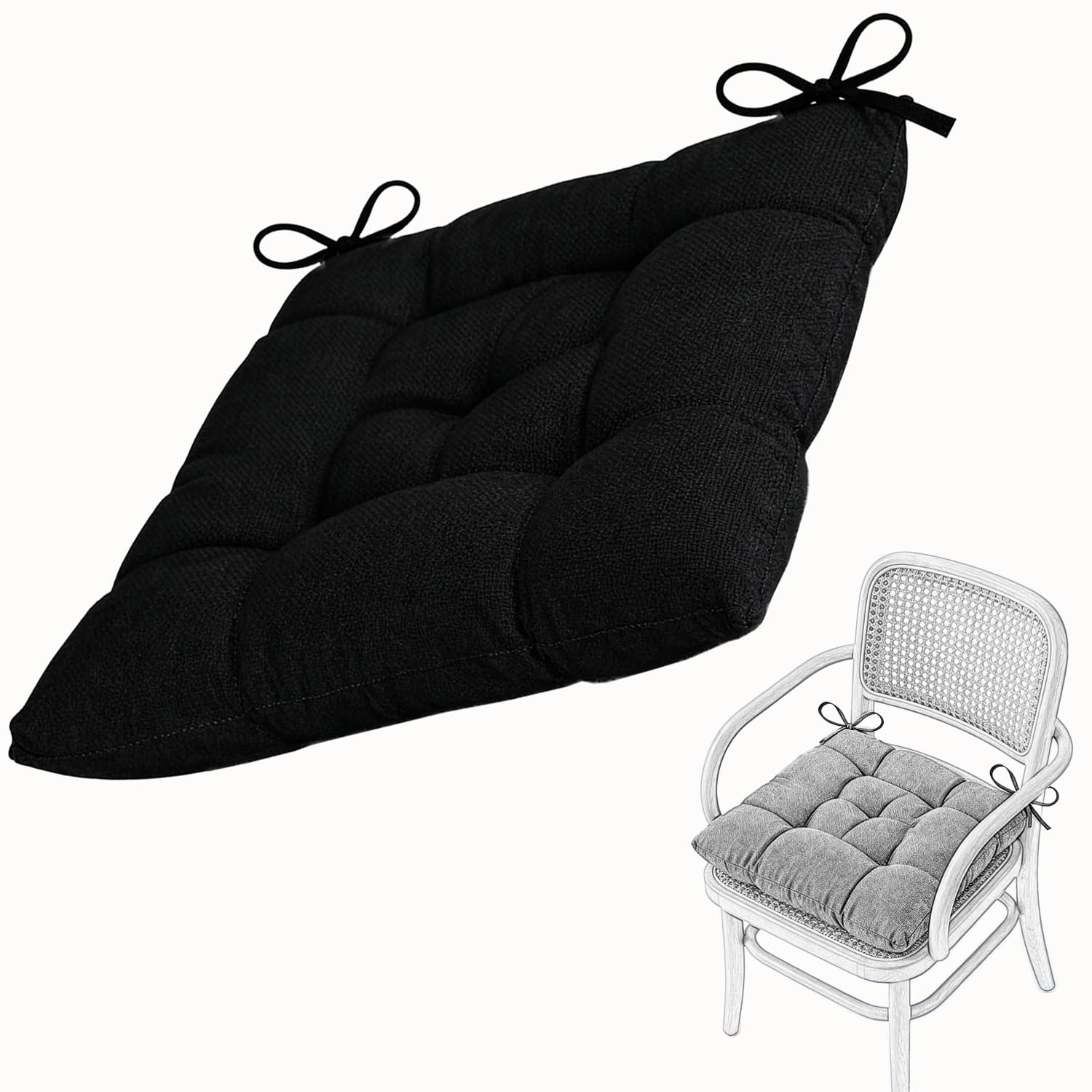 Seat Cushion for Dining Chair Soft Comfort Washable Chair Pads with Ties