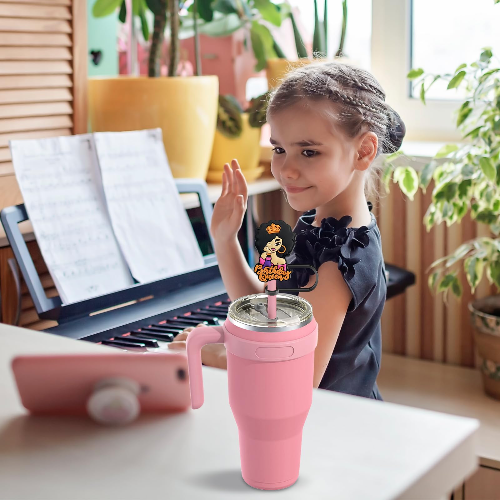 Bouchon De Paille Noir Pour Tasse Stanley, 10 Mm Pour Accessoires De Gobelets Stanley, Bouchon De Paille Réutilisable Pour Couvercles à Pointe De Pailles