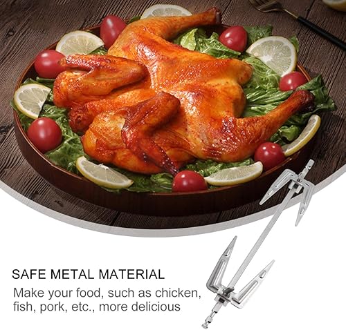 Miniatura 7 de Housoutil Rotisserie Spit Camping Acero Inoxidable Para Girar