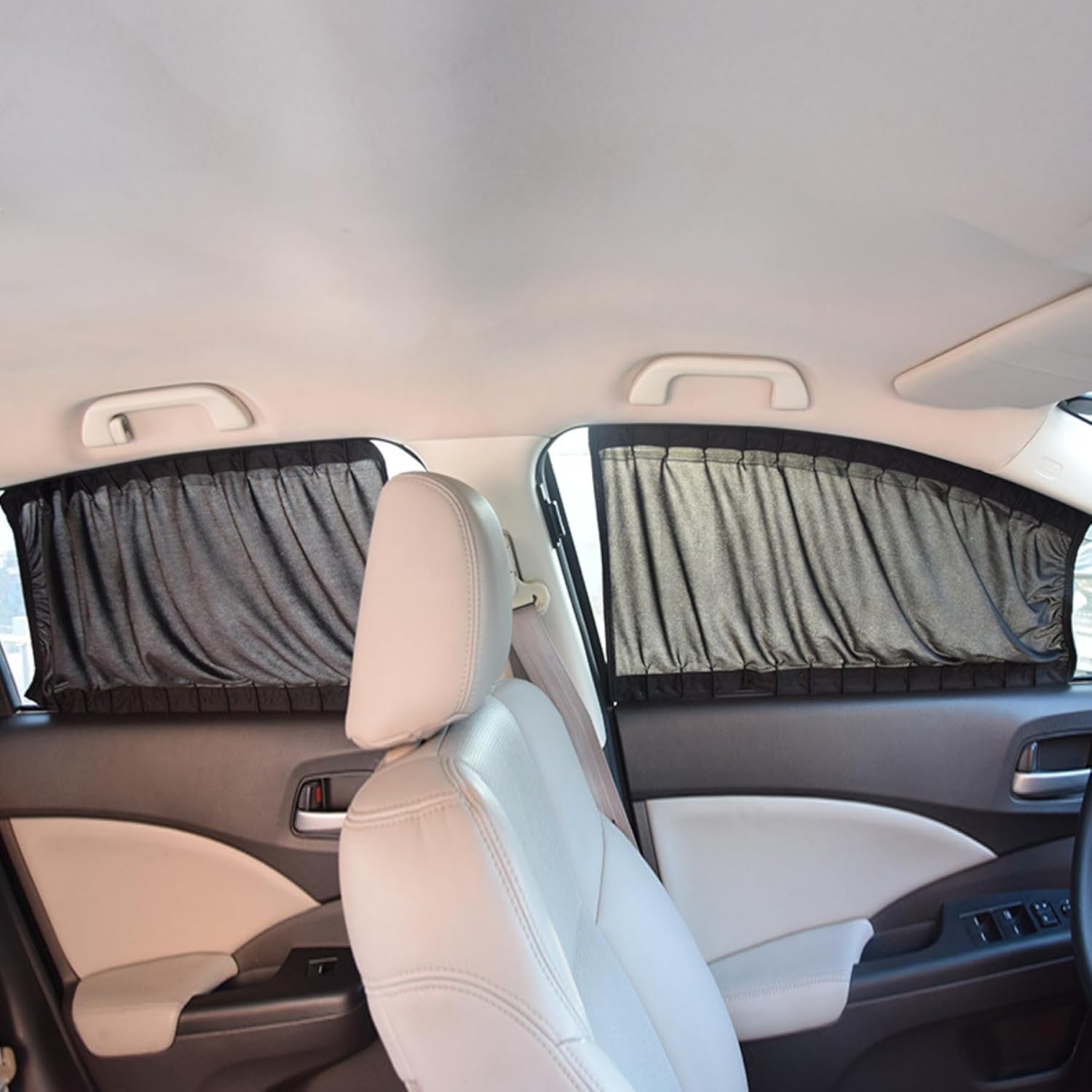 Car Curtains, Aluminum Alloy Track Sun Shades with Strong Adhesion,Summer Sun Protection Side & Rear Window Curtains for Cars, SUVs Interior Shade (Black Mesh, 70 * 39CM,2PCS)