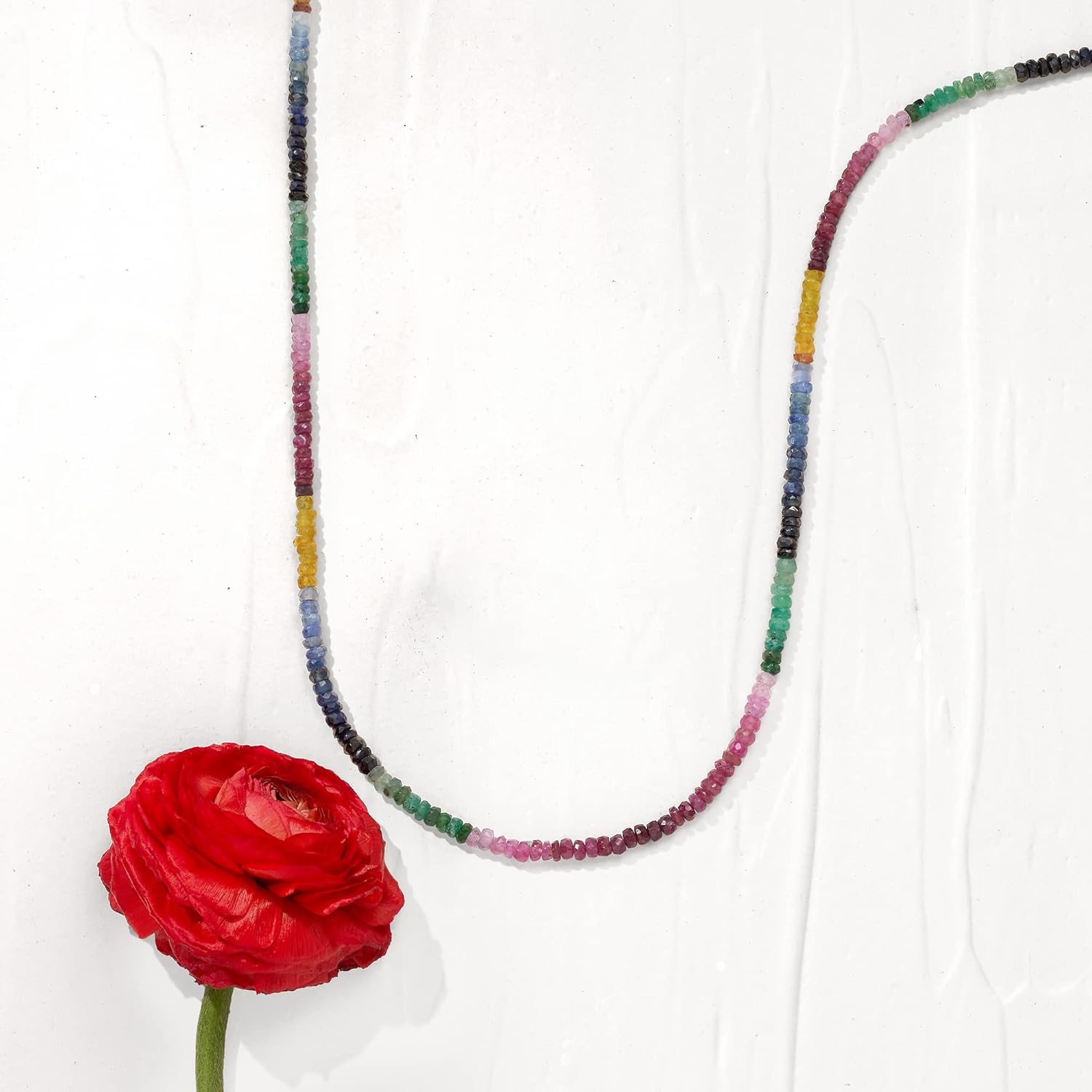 Ross-Simons 50.00 ct. t.w. Multicolored Sapphire Bead Necklace in Sterling Silver