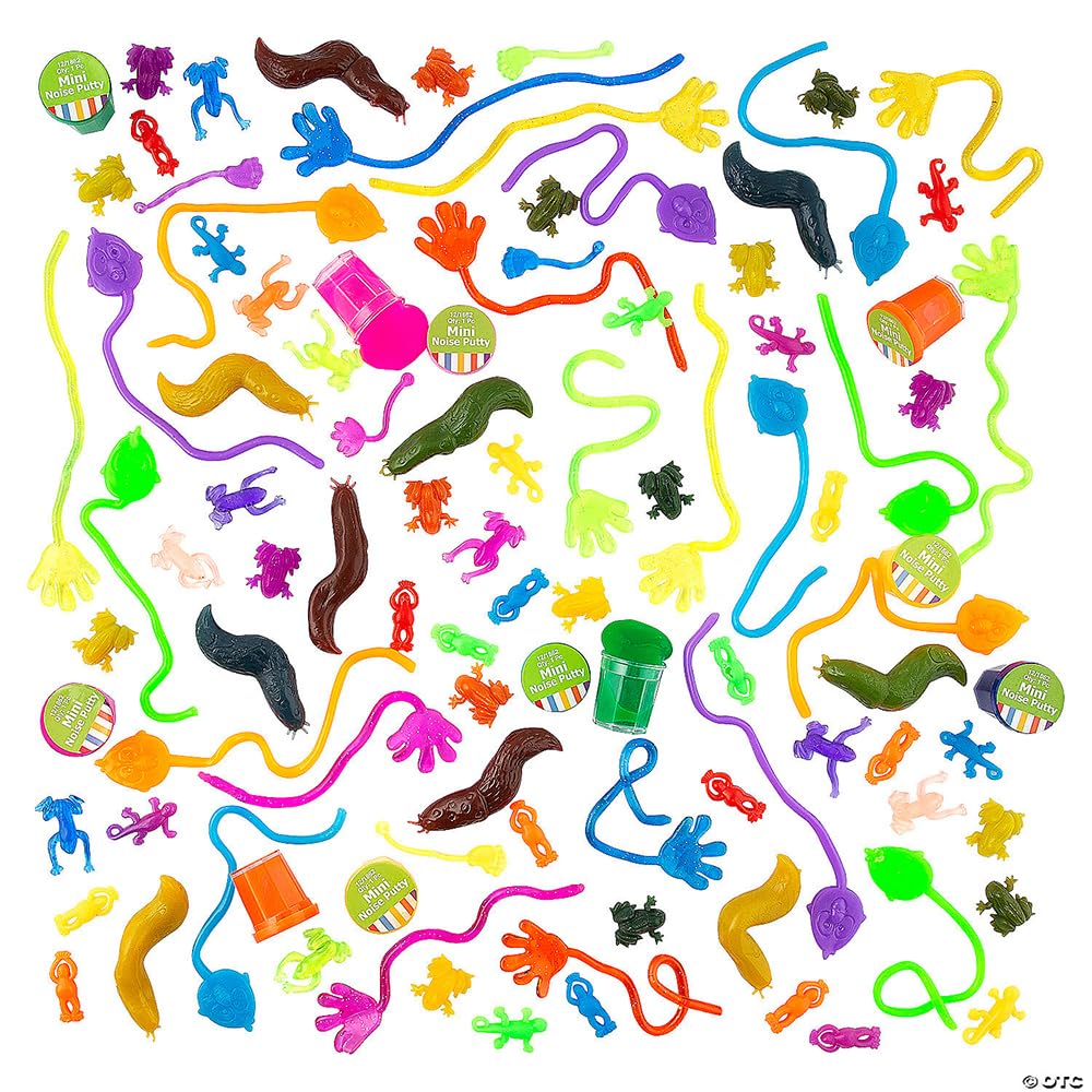 Sticky Toy Bulk Assortment - 100 Pieces - Perfect for Easter, Classroom Rewards and Halloween
