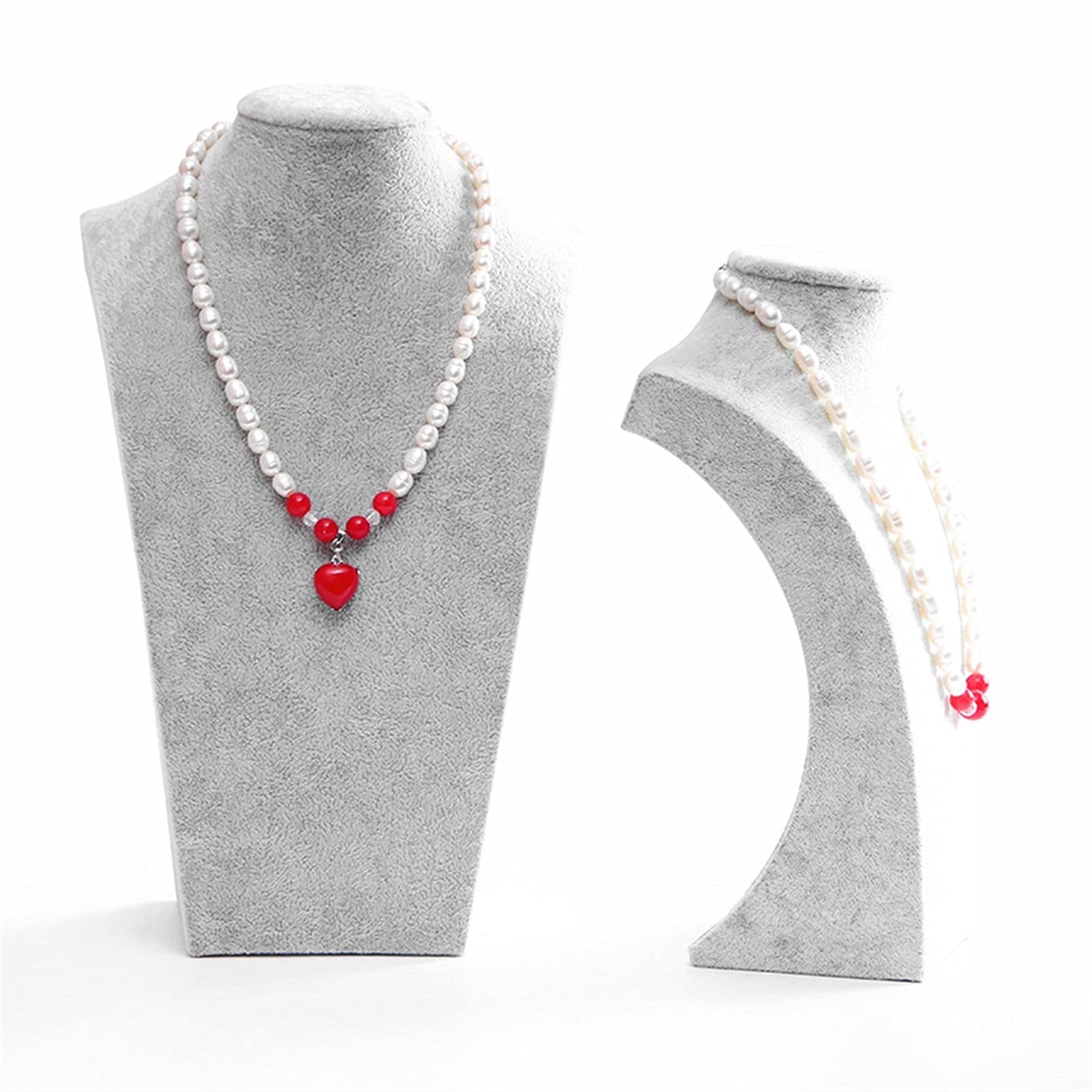 Tree Jewellery Set 2 Pezzi Espositori Gioielli In Velluto Nero - Busto Per Collane E Supporto A T Per Bracciali Espositori Gioielli Velluto Nero - Foto 5