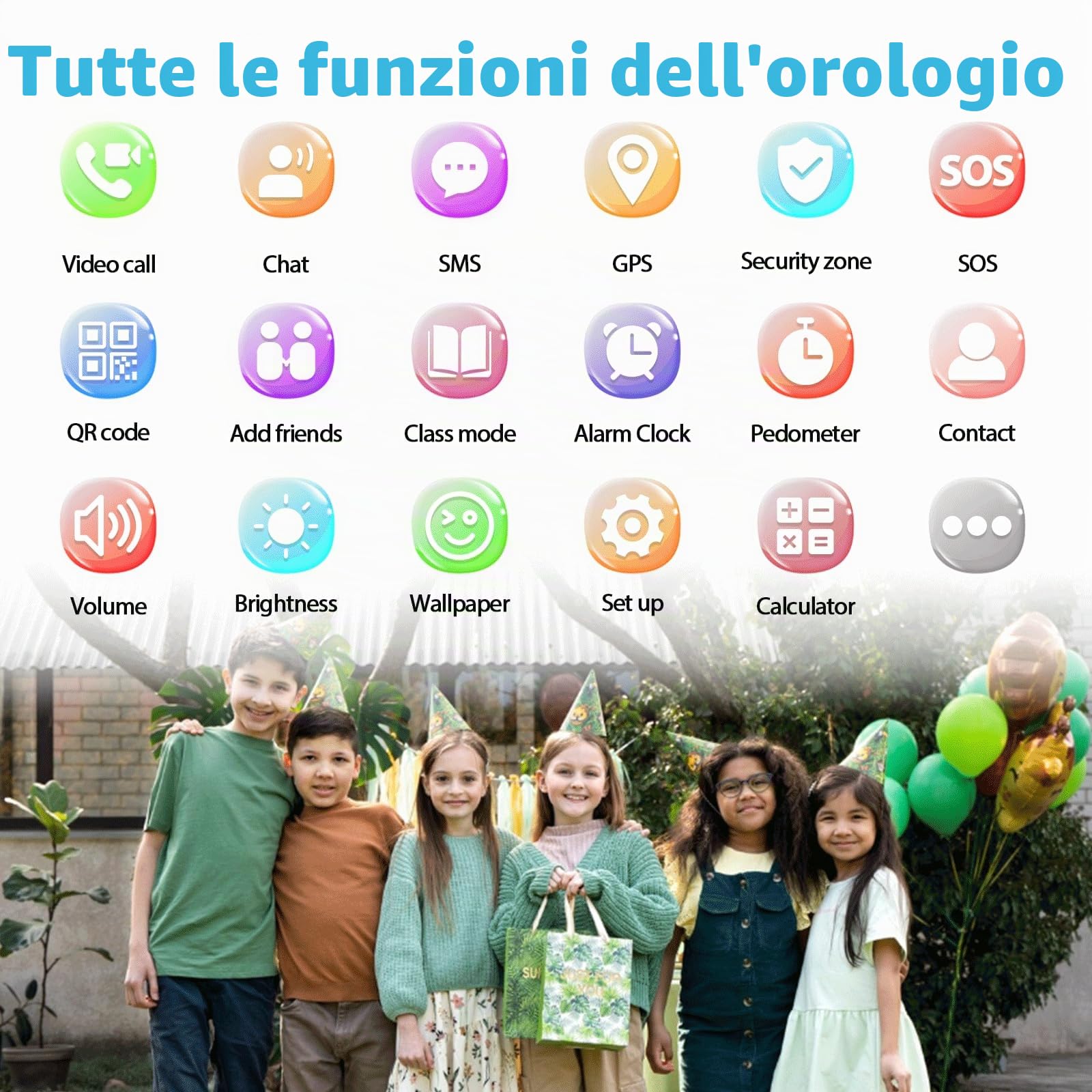 Smartwatch Bambini-Orologio Bambino con con GPS 4G Telefono SOS gioco | Videochiamata Chat Vocale Contapassi Sveglia-Smart watch per Ragazzo e Ragazzi 4-12 Anni Regalo Nero