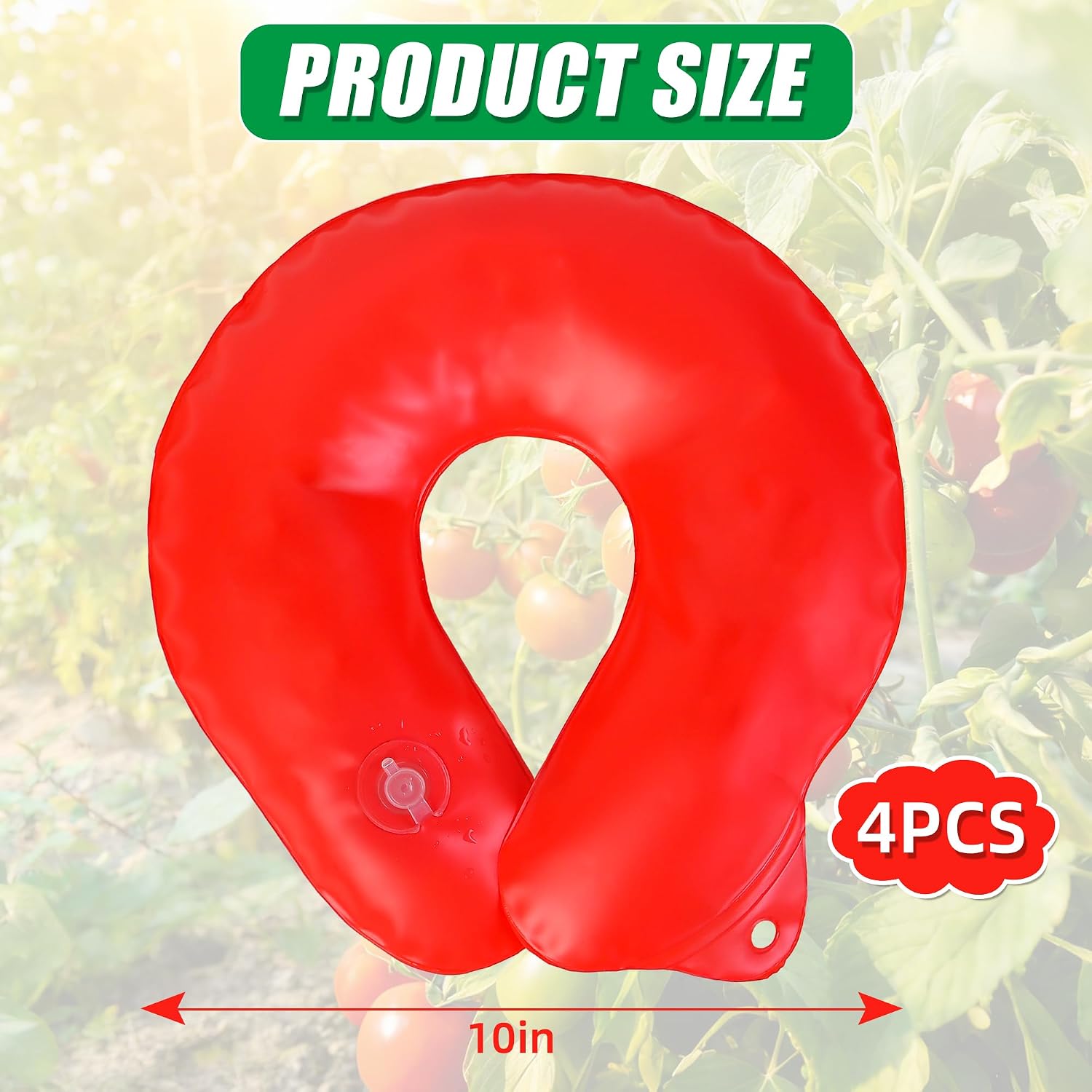 4 Pcs Tomato Watering Bags Red Tomato Ring Reservoir Surrounding Automator Tray for Plant Vegetables Water Conservation and Plant Growth