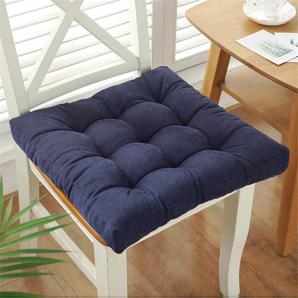 Coussin de siège en velours côtelé bleu épeautre 50x50 cm, l'élégance du jardin