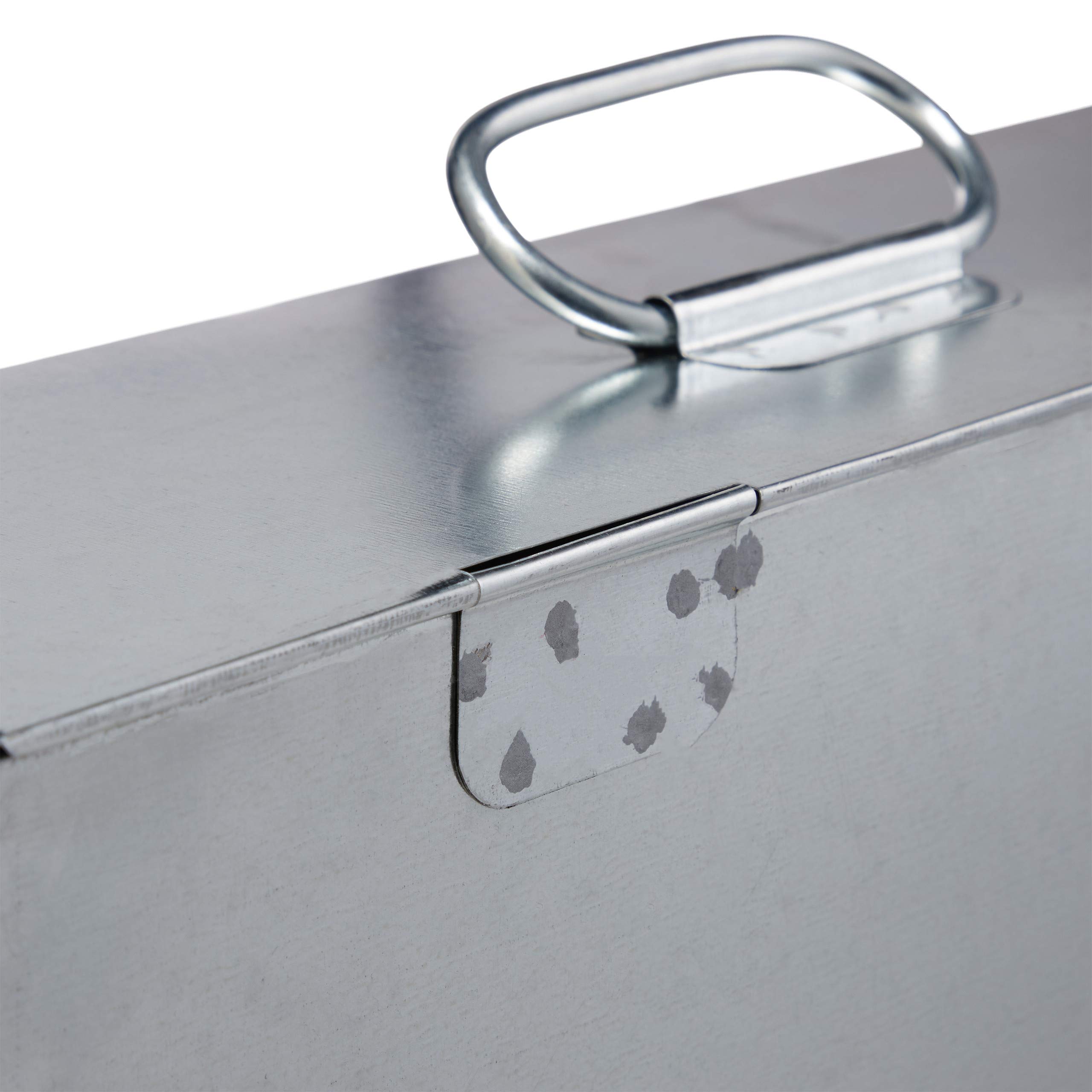Relaxdays Caja Rectangular Cenizas, Contenedor Cenizas con Tapa, 15 L, Acero Galvanizado, Recipiente Chimeneas, Plateado