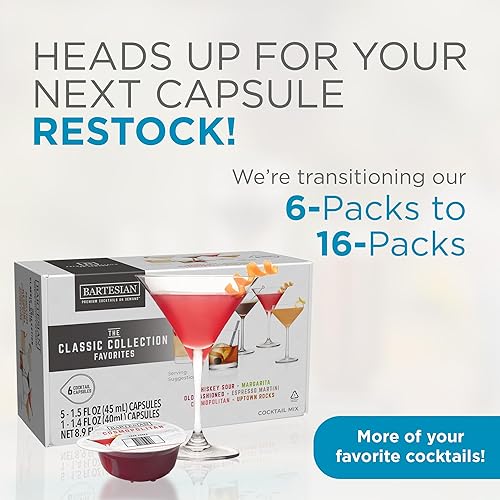 Miniatura 2 de The Classic Collection - Cápsulas variadas, paquete variado de 6 para coctelera Bartesian Premium (55524)