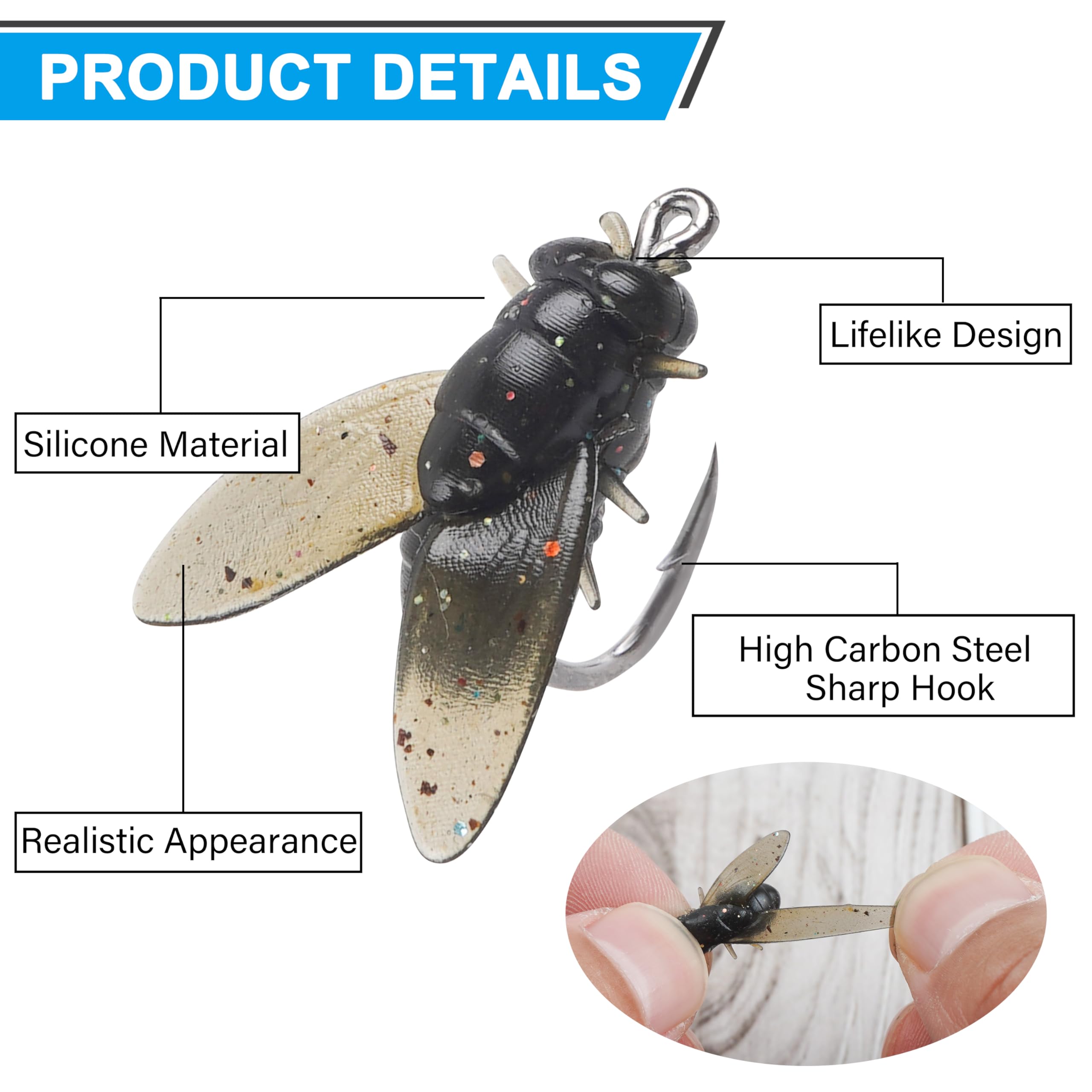 Bionic Fly Fishing Bait Flies Lures Kit Fly Hook Soft Bait Dry Wet Flies Small Soft Artificial Baits Add Fish Trout Jig Swimbaits Fishing Attractant for Freshwater Saltwater