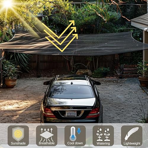 Miniatura 10 de BeGrit Paño de sombra para jardín 50% 6 x 10 pies con ojales, malla solar resistente a los rayos UV, red para plantas, invernadero, patio, gallinero