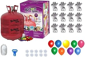 BLUE RIBBON Helium Gas Tank with Balloons and Essentials