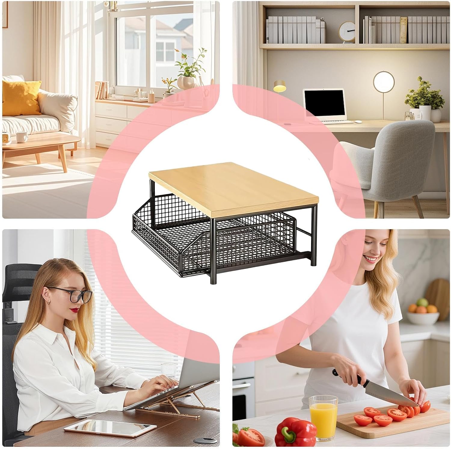 2-Tier Storage Rack, Vertical Organizer Shelf, Standing Kitchen Shelf with Sturdy Build, Multi Purpose Storage Unit, Rack Organizer with Sleek Style, Home Accessories for Laundry and Apartment