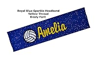 Vista 7 de Funny Girl Designs Personalizado Monograma Bordado Voleibol Parche Algodón Elástico Diadema