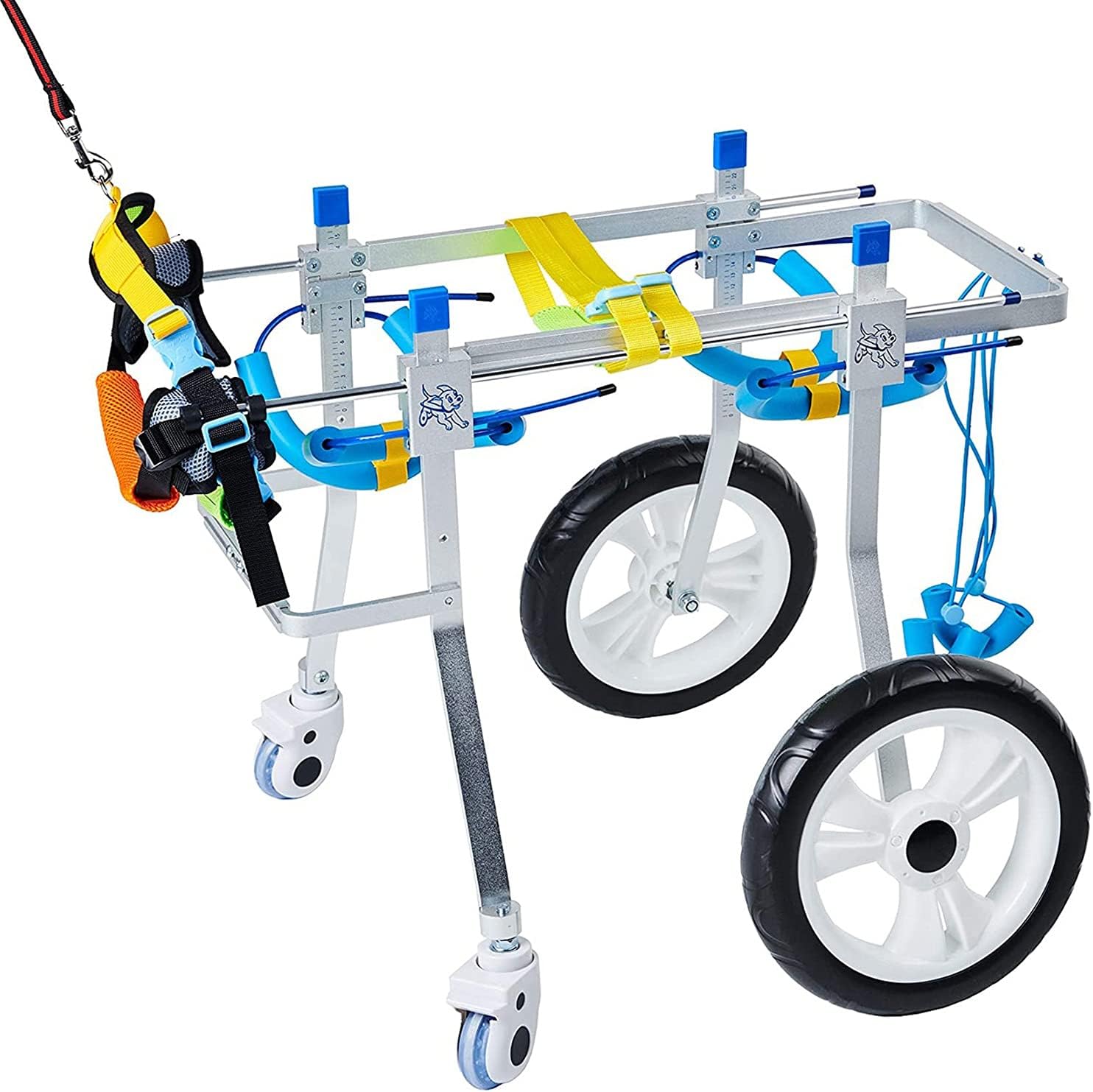 Dog Wheelchair,Pet Rehabilitation Cart, Animal Exercise Wheels,for Doggie/Puppy Disabled Hind Legs Walking Light Weight, Easy Assemble(4-Wheel /2-Wheel Can Be Converted) (Size : L for 44-55lbs)