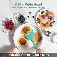 Vista 4 de Volteador de silicona sólido de 13.6": U-Taste 600ºF resistente al calor, espátula de cocina flexible ancha sin costuras de grado alimenticio