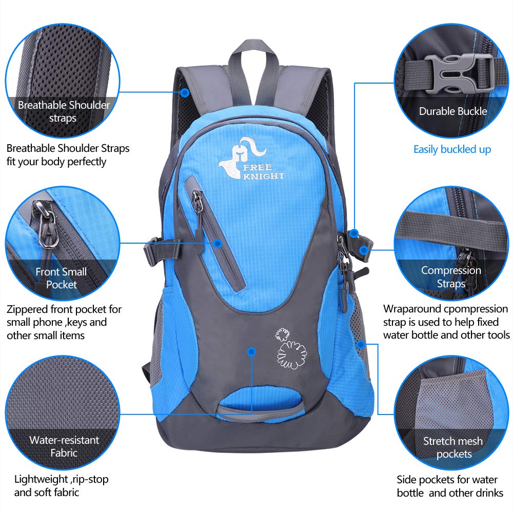 Petit sac à dos 20 l Sac à dos de randonnée Sac à dos de voyage étanche Léger, bleu marine, 20 Lang