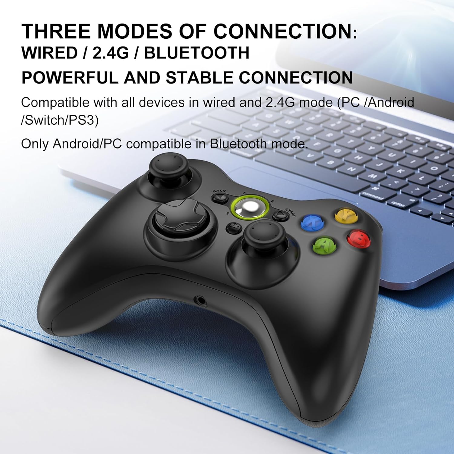 DYONDER Wireless Controller for Xbox 360,2.4GHZ Gamepad Joystick Controller Remote for PC Windows 7/8/10 with Receiver Adapter(Black)