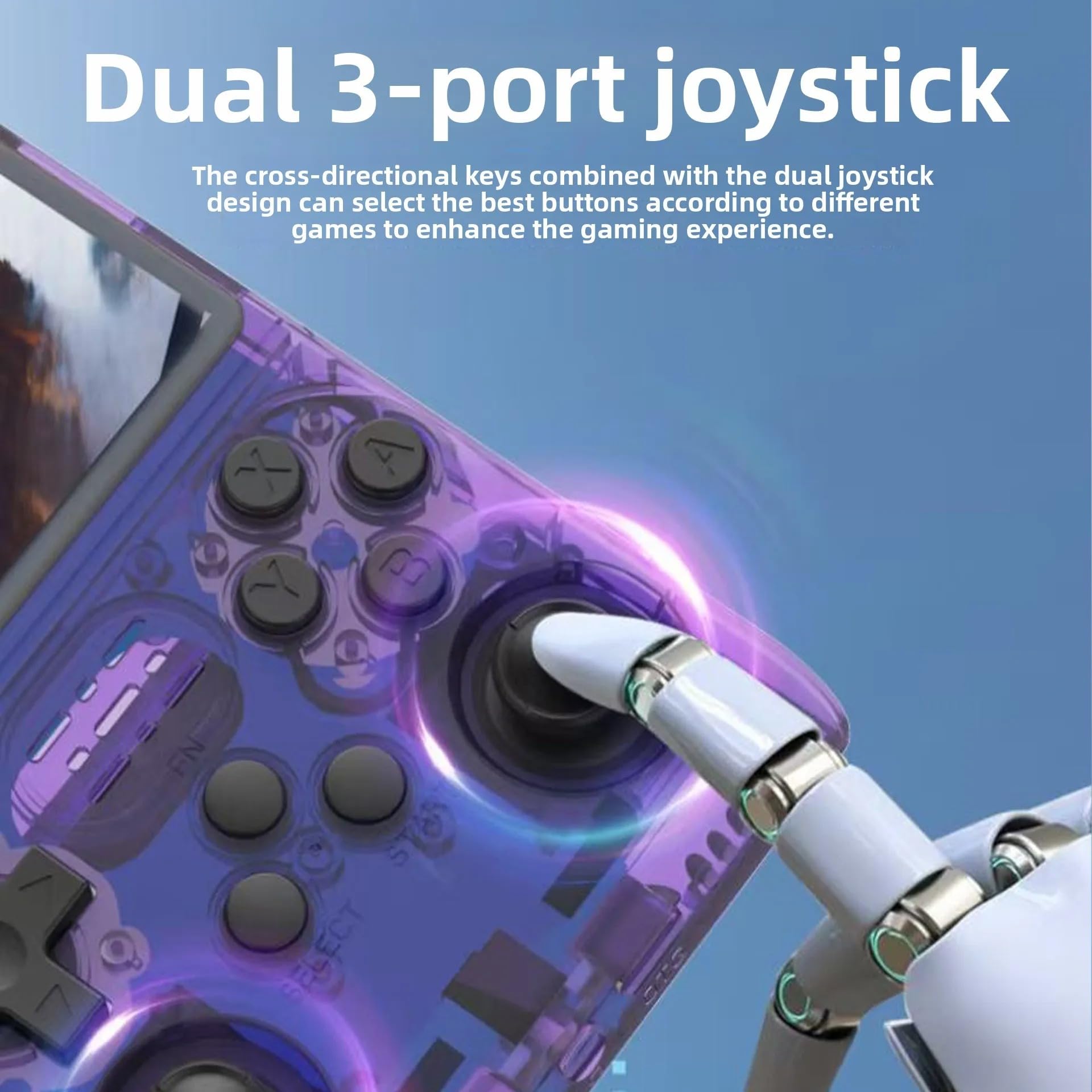 R40S PRO - Reproductor de videojuegos retro portátil, pantalla IPS de 3.5 pulgadas, tarjeta TF de 128 GB, batería recargable de 3800 mAh, compatible con juegos retro multiformato